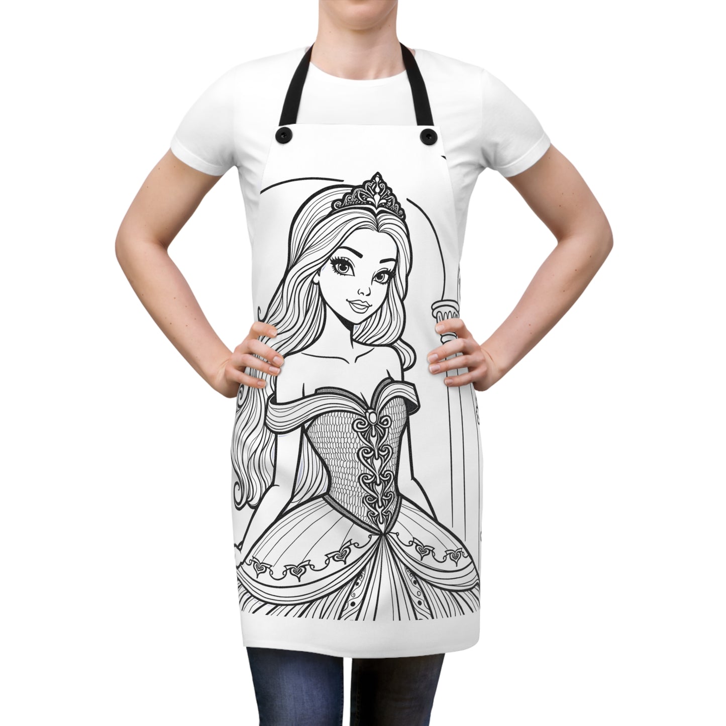 Apron Coloring Kit with 10 Fabric Markers - Elegant Princess