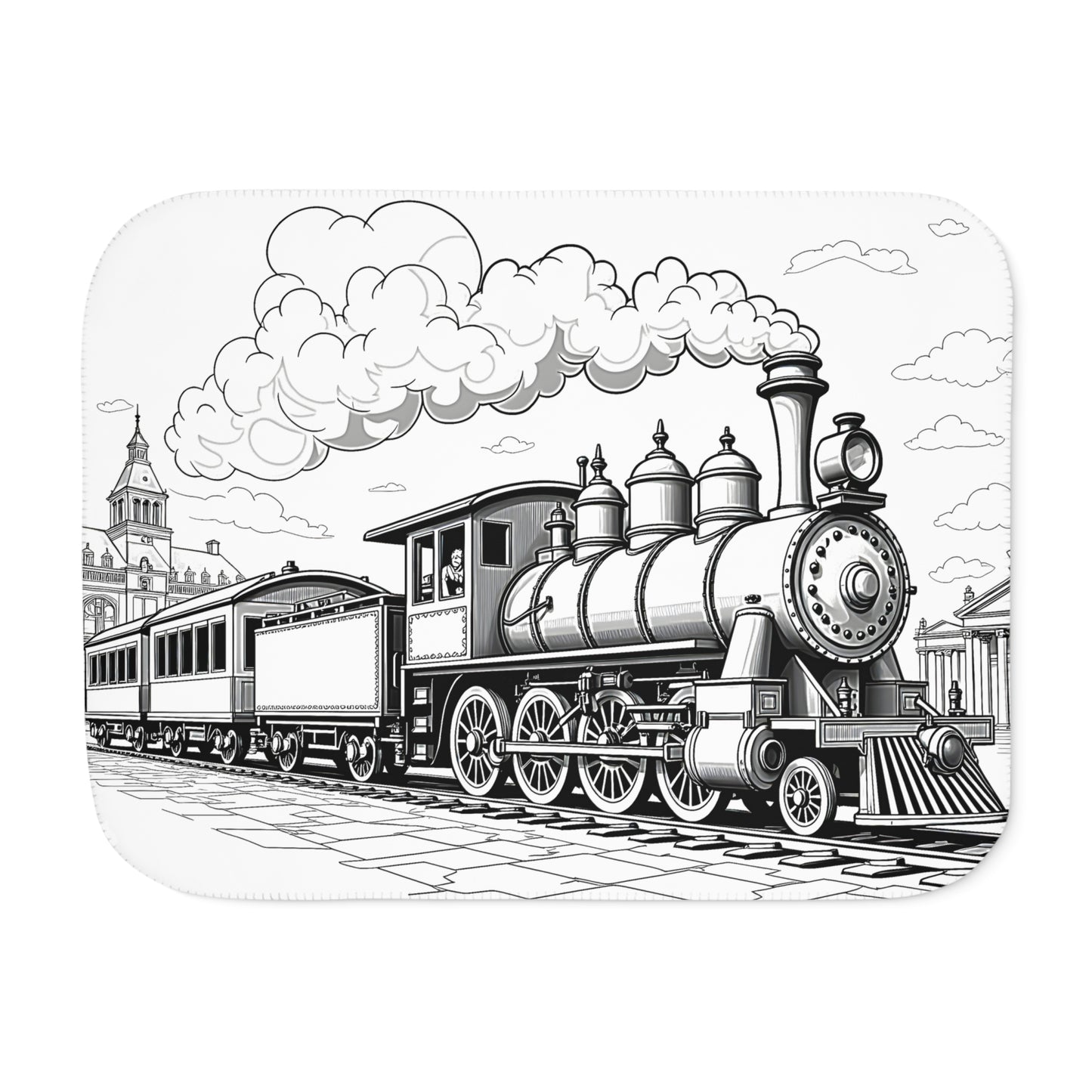 Blanket Coloring Kit with 10 Fabric Markers - Train