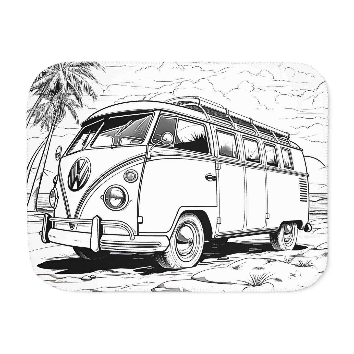 Blanket Coloring Kit with 10 Fabric Markers - VW Bus