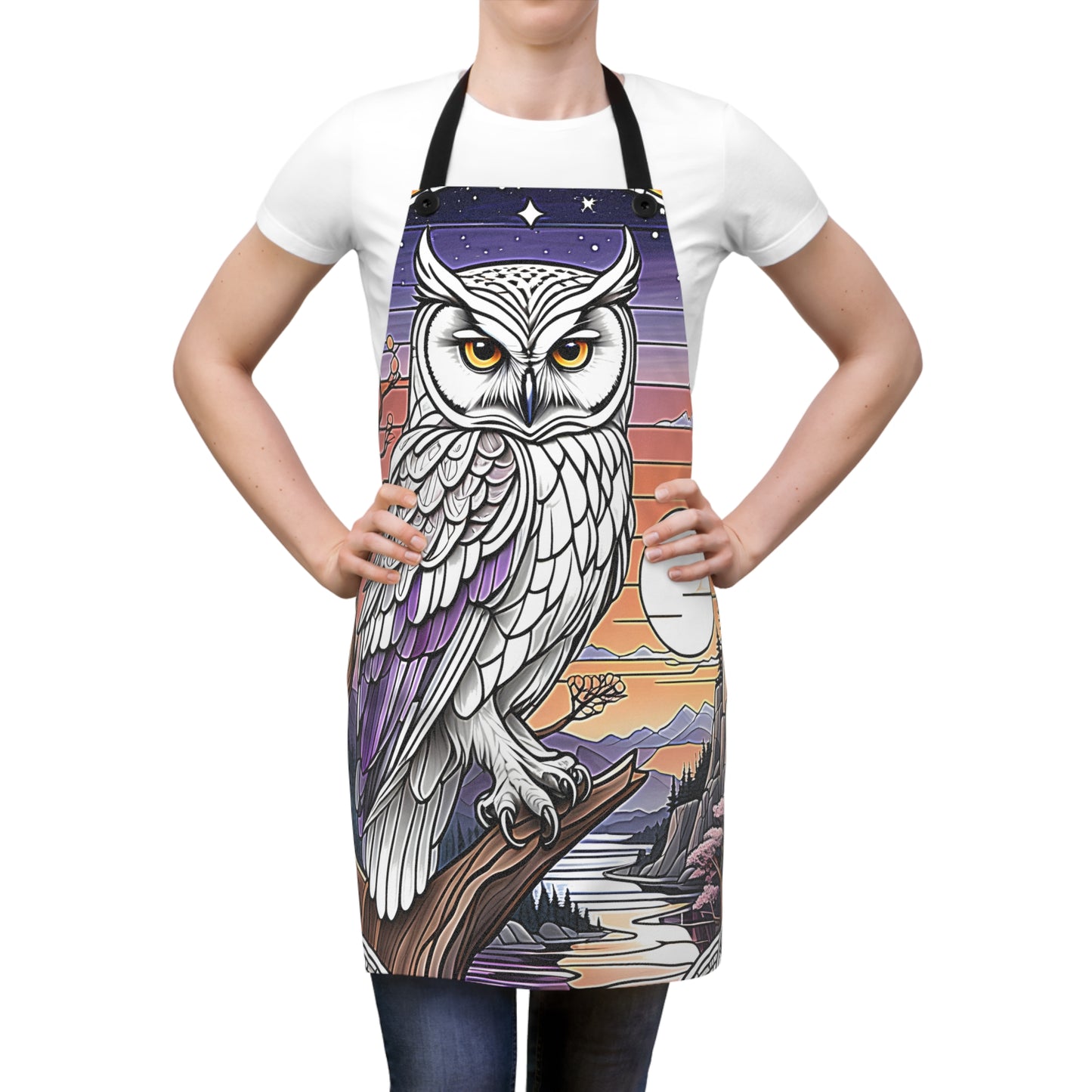 Apron Colorful Graphic Design - Owl in Nature