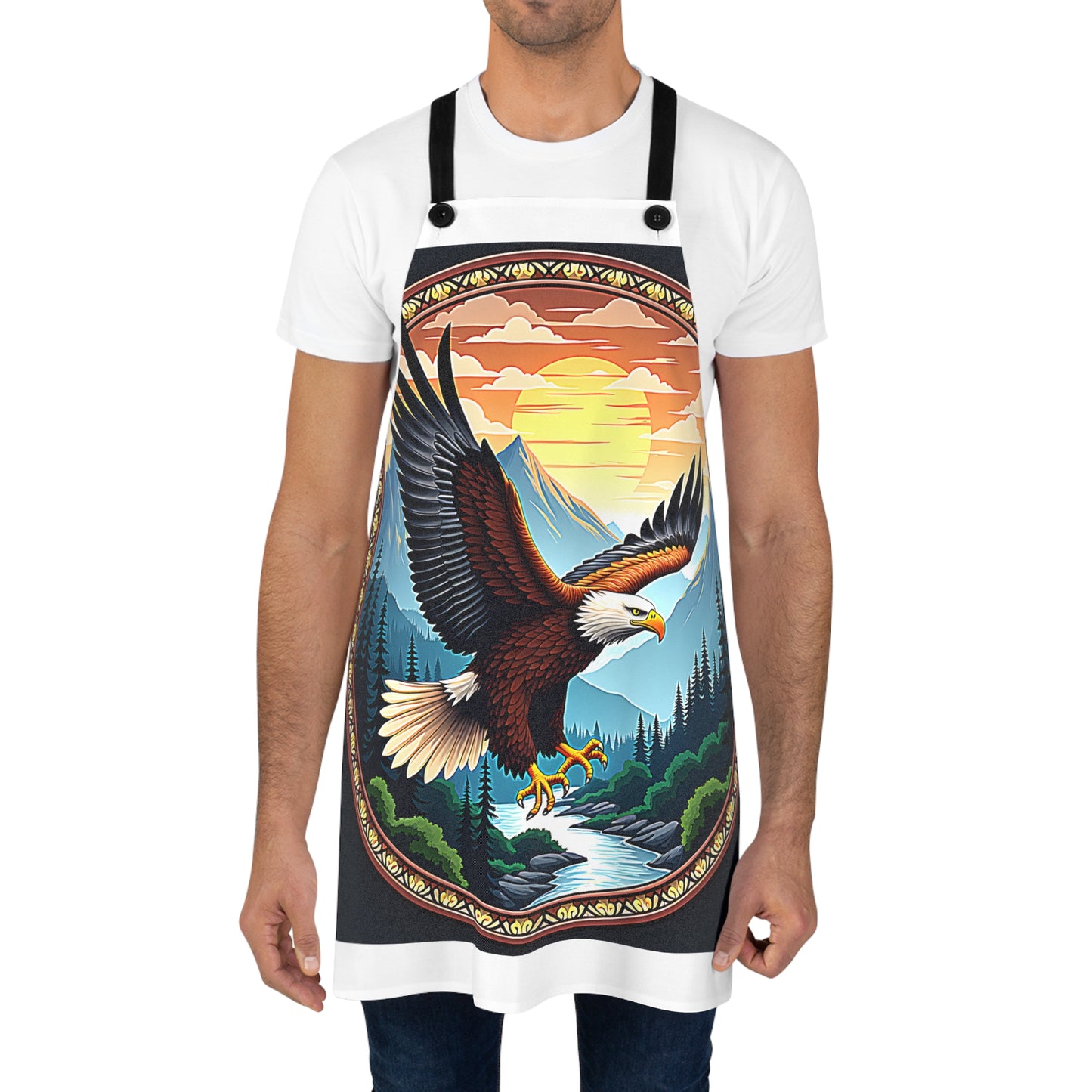 Apron Colorful Graphic Design - Bald Eagle in Flight