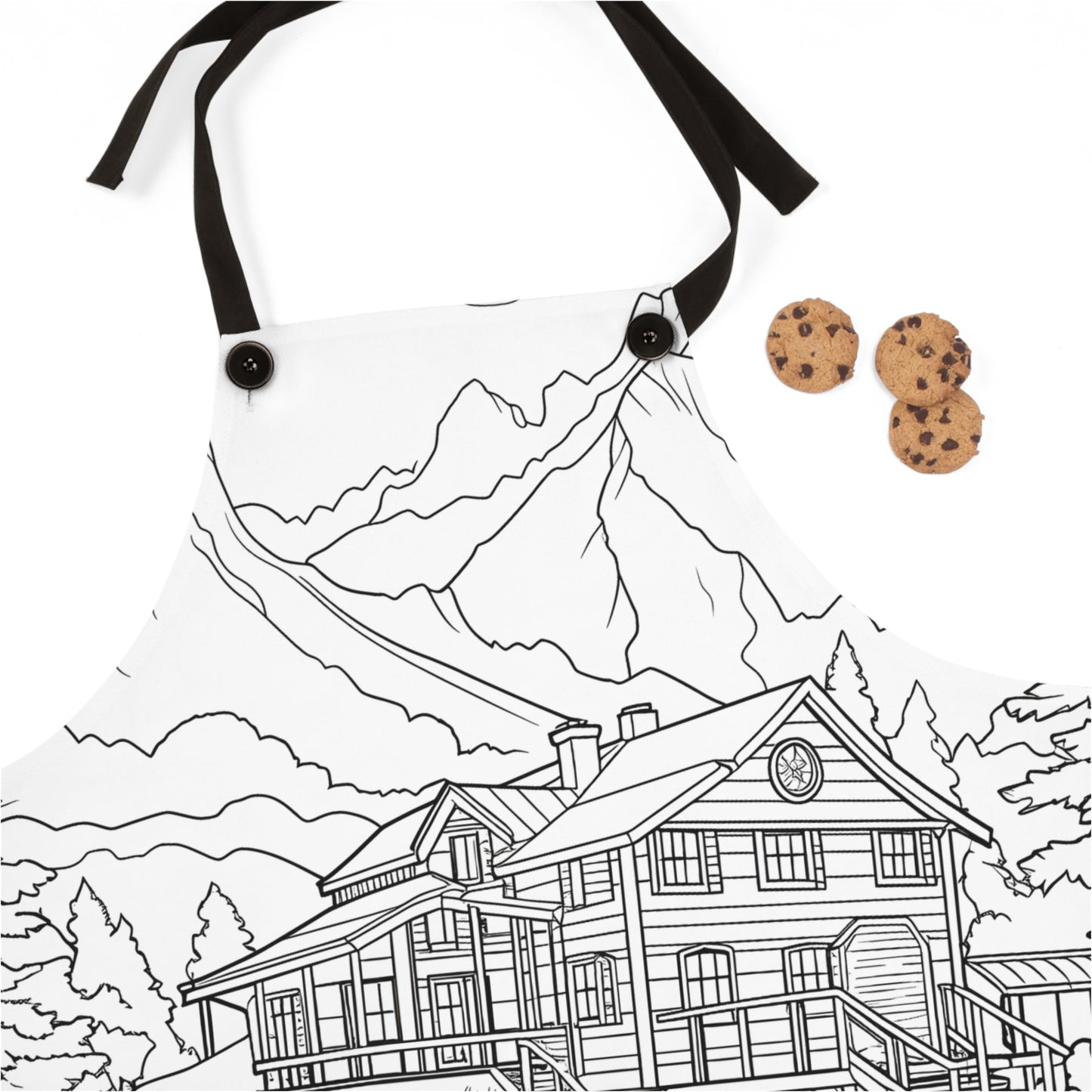 Apron Coloring Kit with 10 Fabric Markers - Mountain Retreat