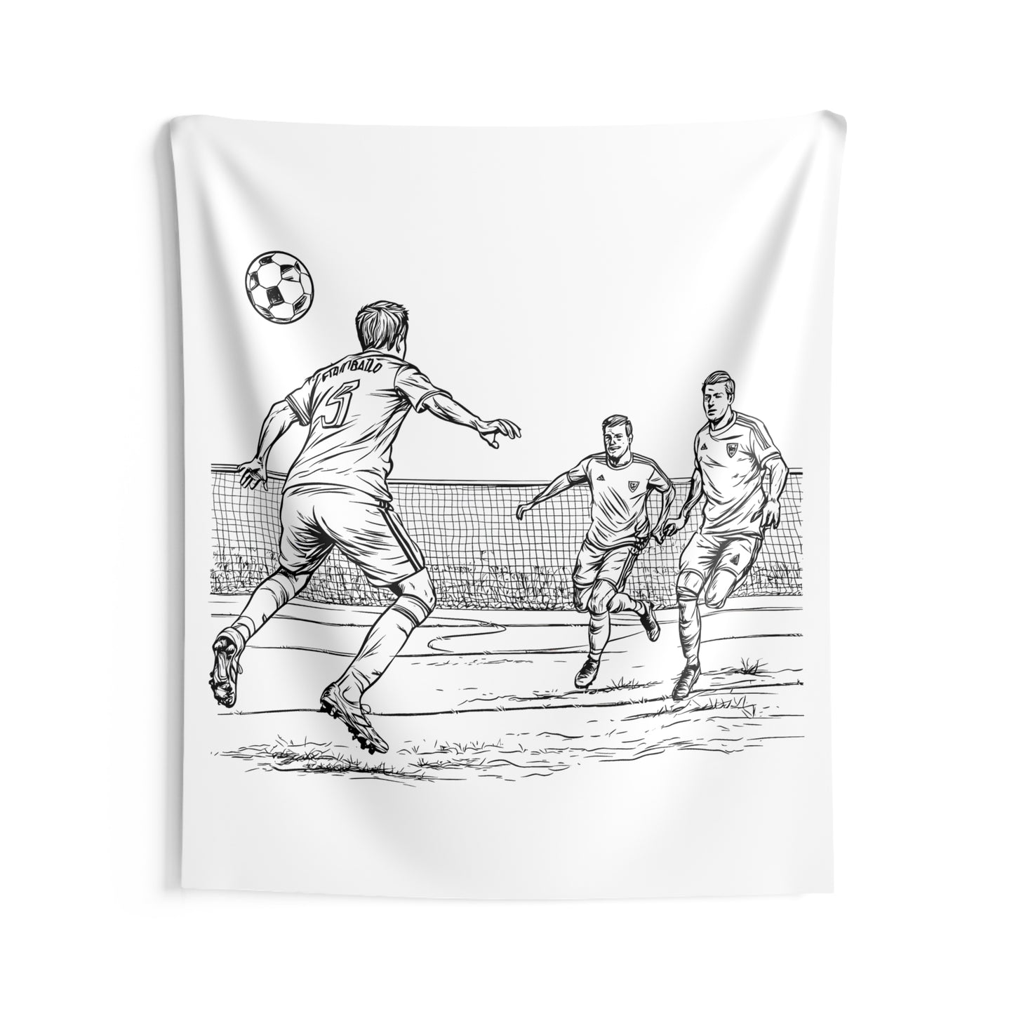 Indoor Wall Tapestries Coloring Kit with 10 Fabric Markers - Soccer Match