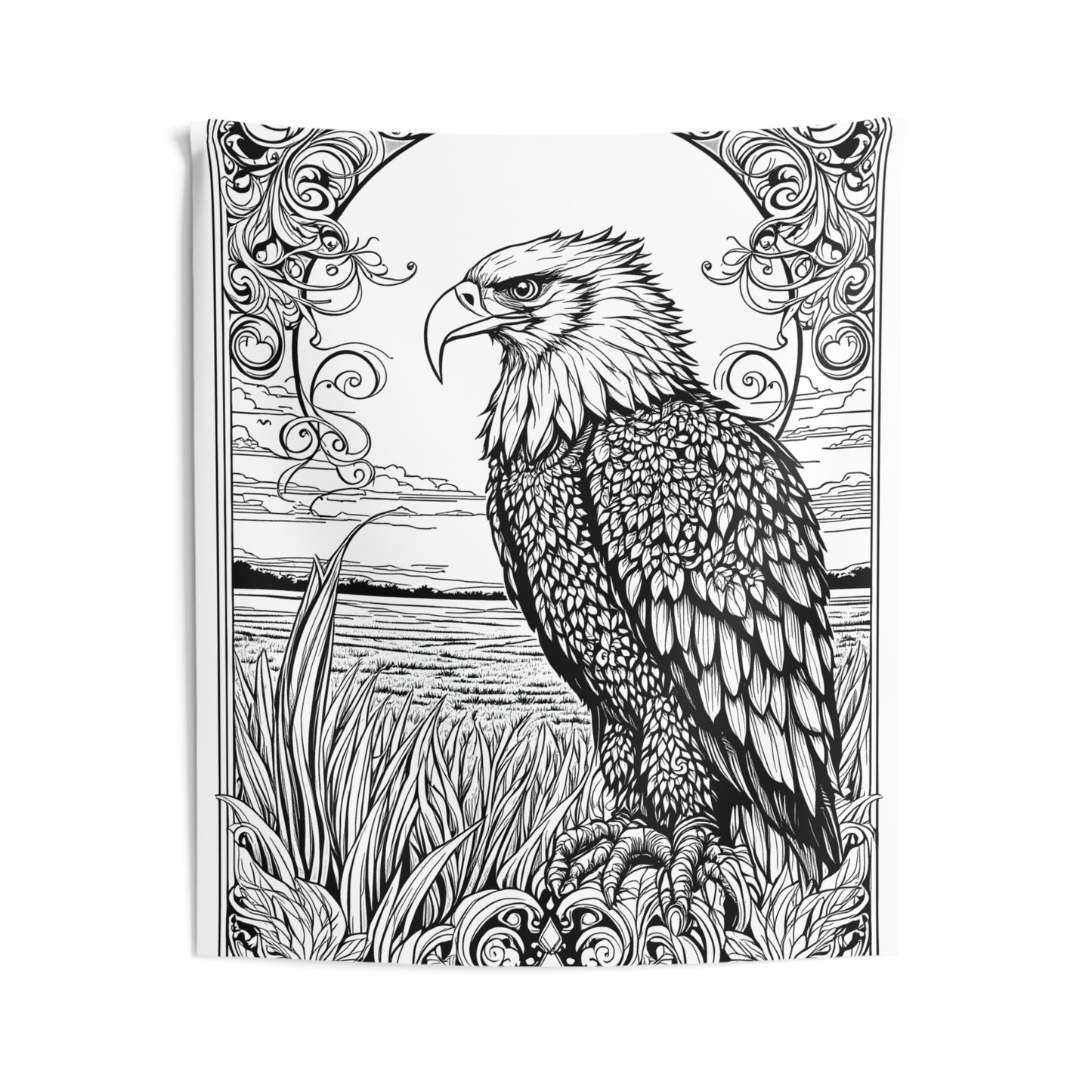 Indoor Wall Tapestries Coloring Kit with 10 Fabric Markers - Eagle