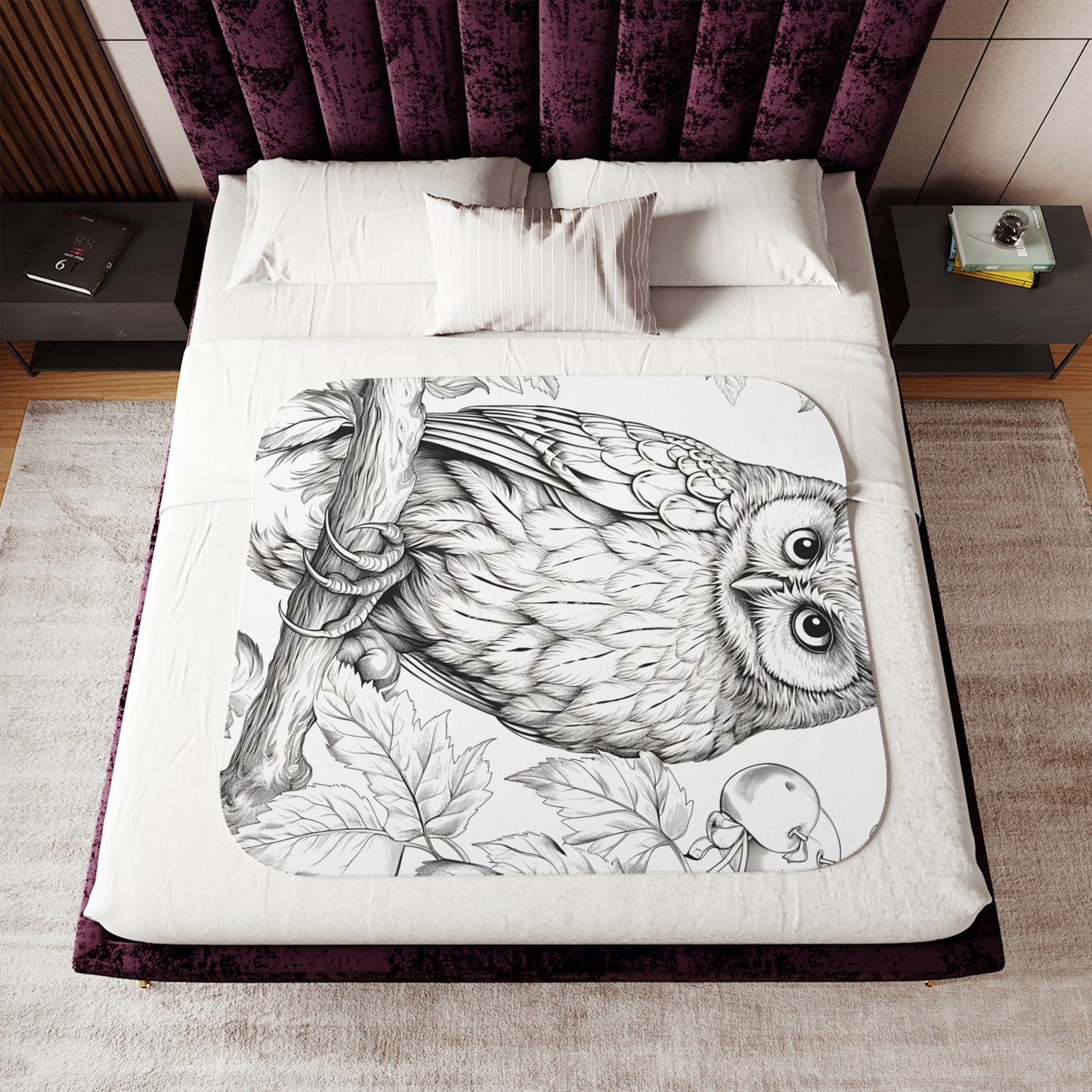 Blanket Coloring Kit with 10 Fabric Markers - Owl