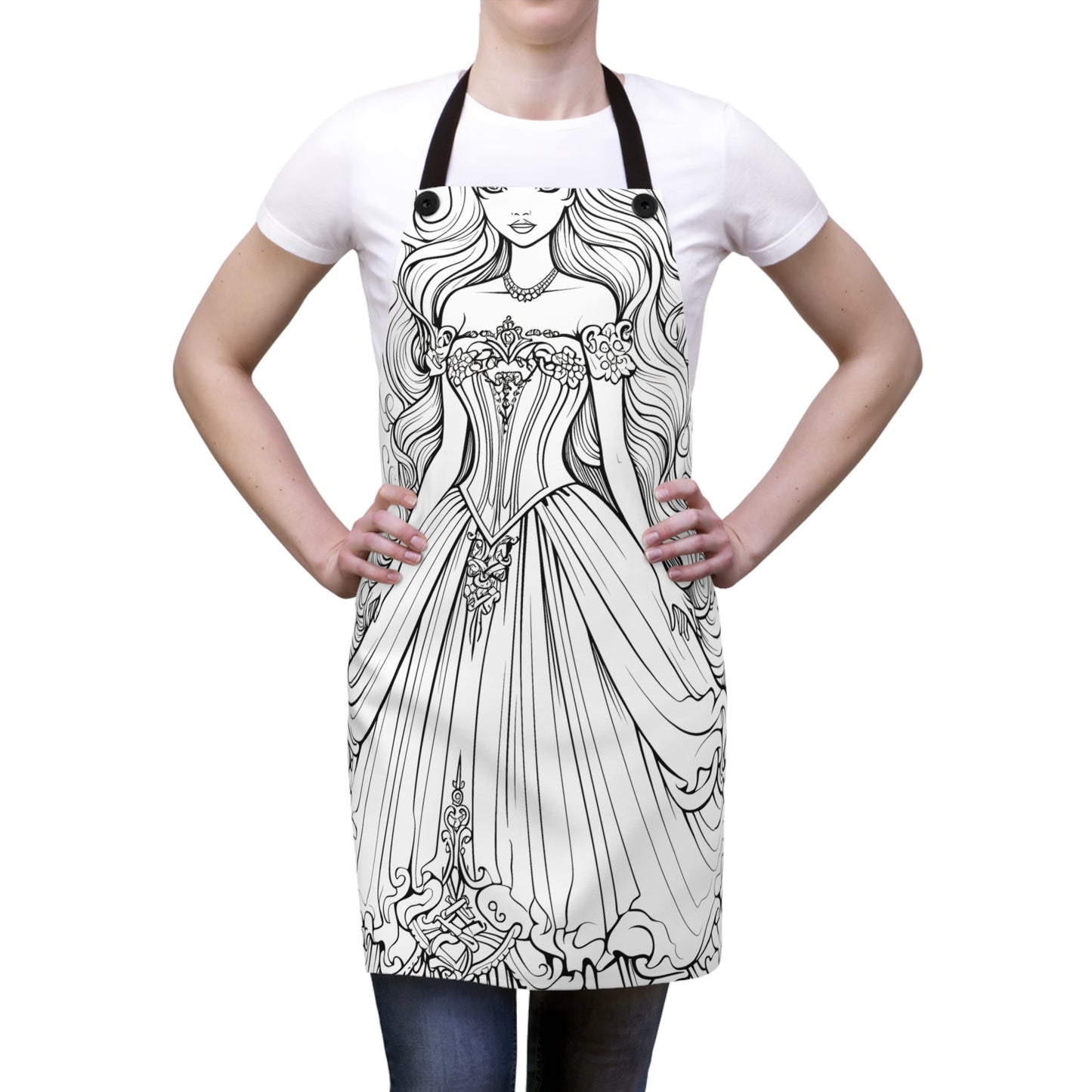 Apron Coloring Kit with 10 Fabric Markers - Elegant Gown