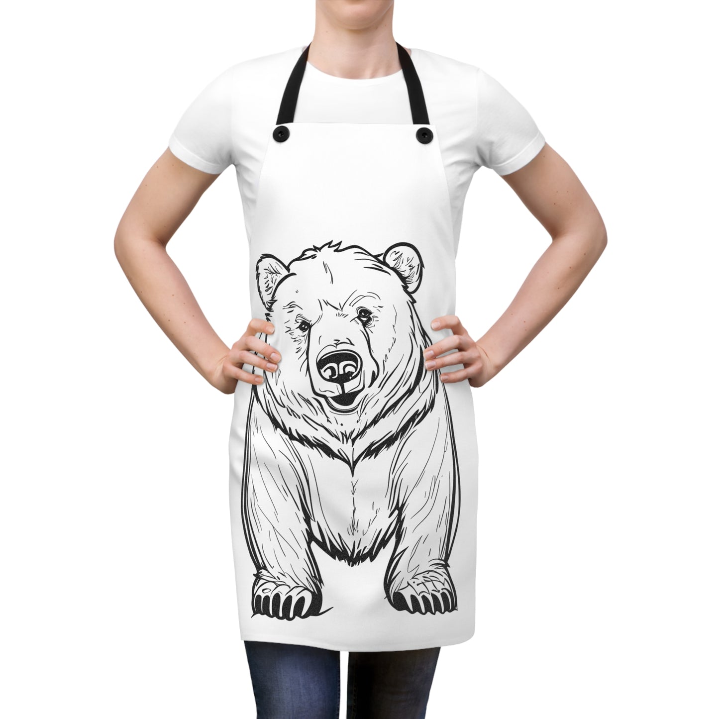 Apron Coloring Kit with 10 Fabric Markers - Grizzly Bear