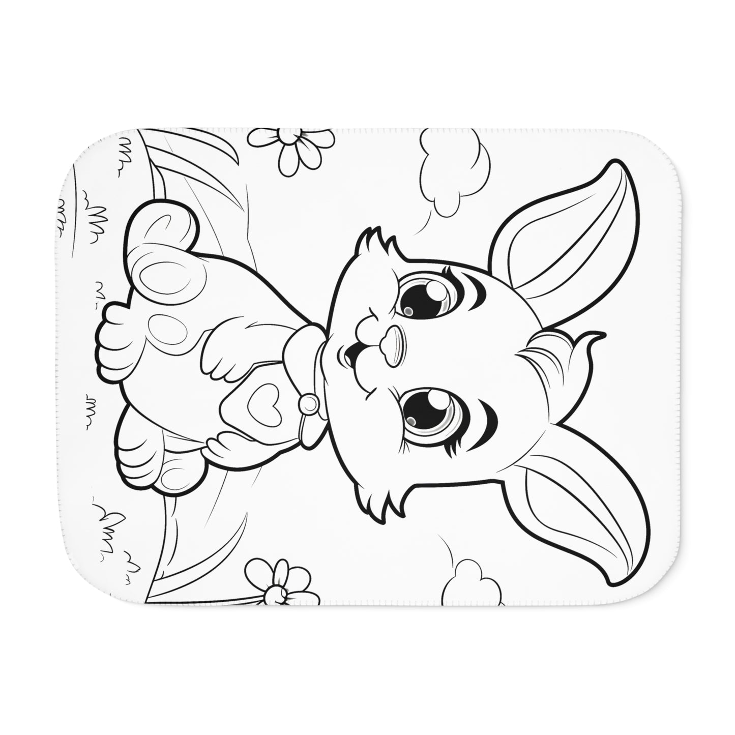 Blanket Coloring Kit with 10 Fabric Markers - Cute Bunny