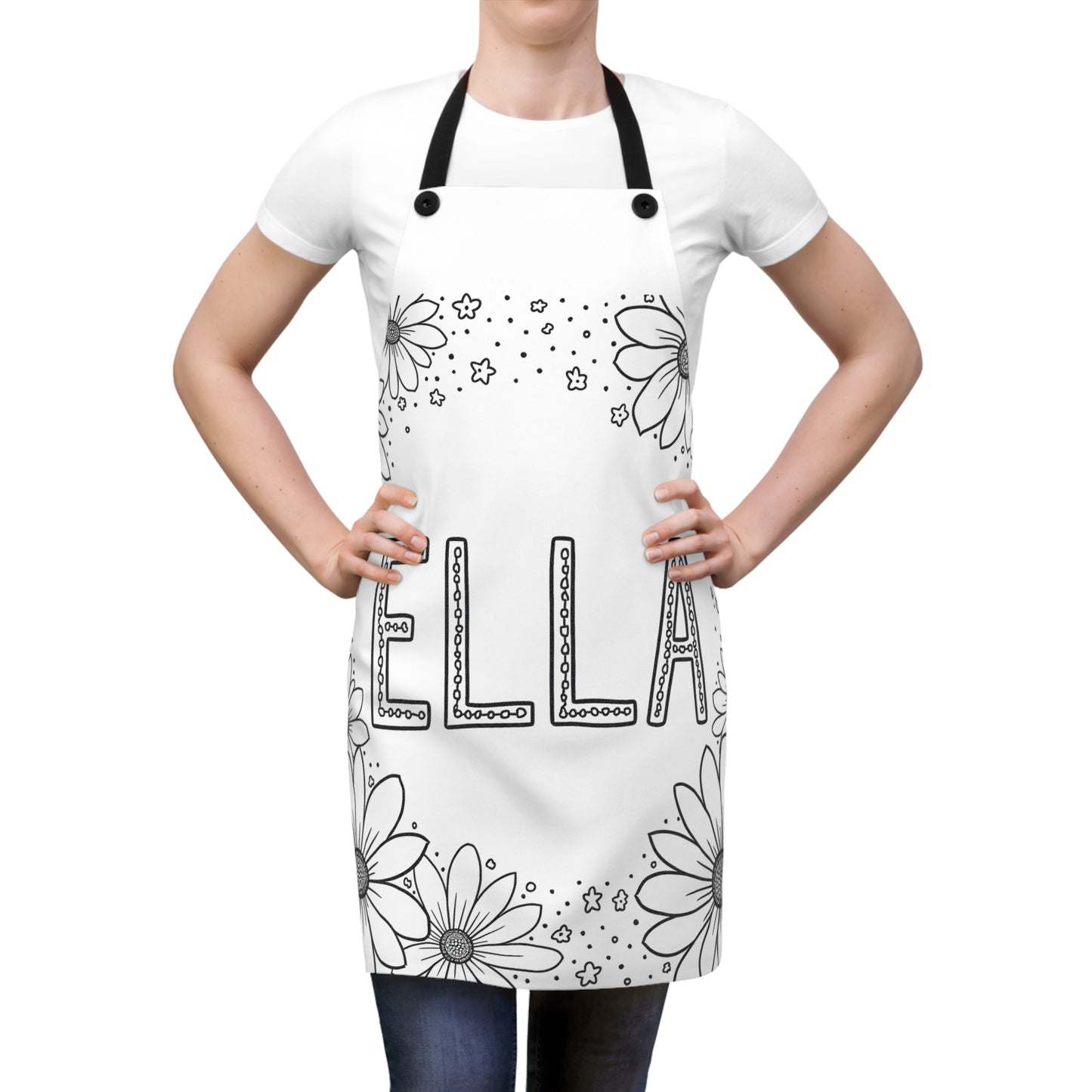 Apron Coloring Kit with 10 Fabric Markers - Floral Arrangement