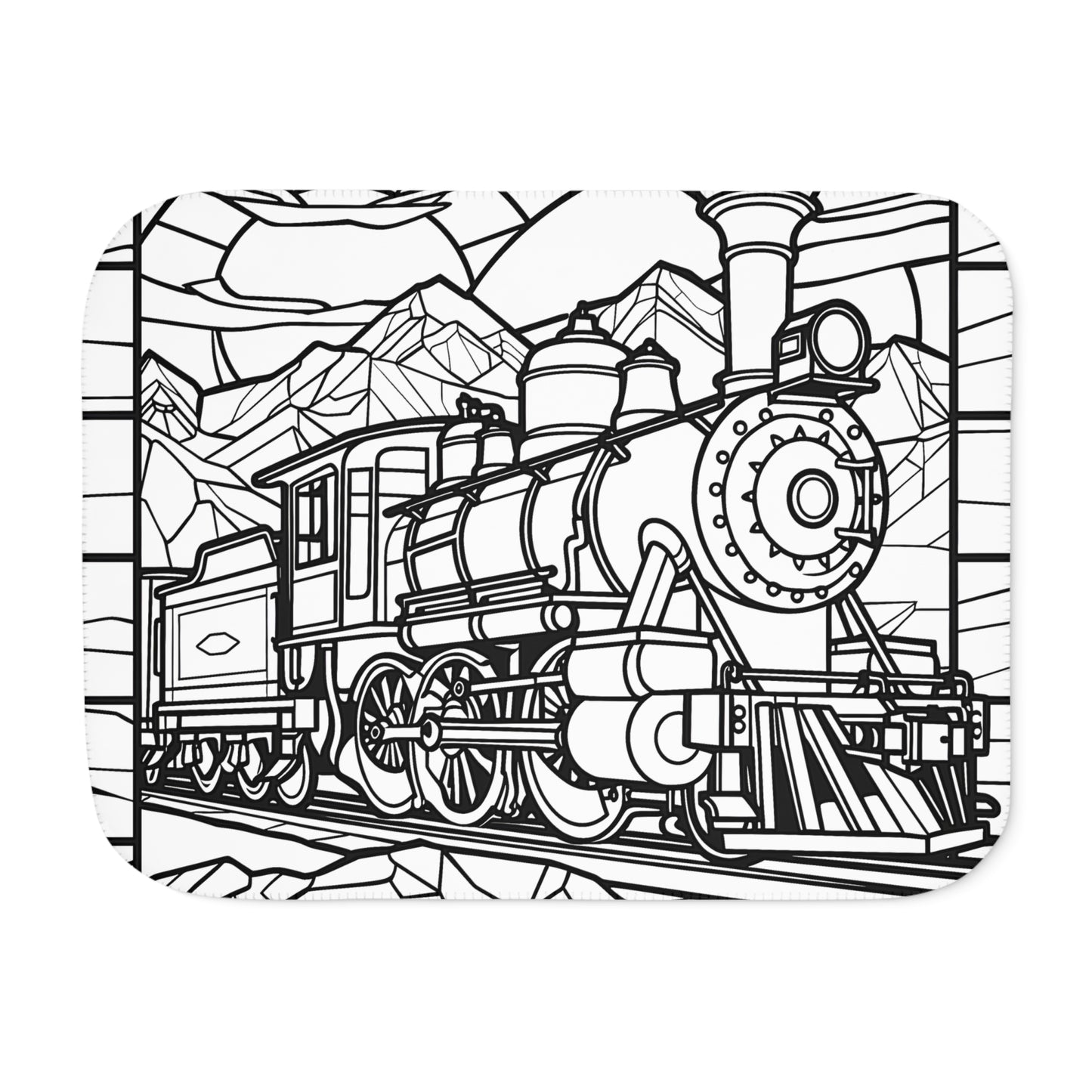 Blanket Coloring Kit with 10 Fabric Markers - Steam Locomotive