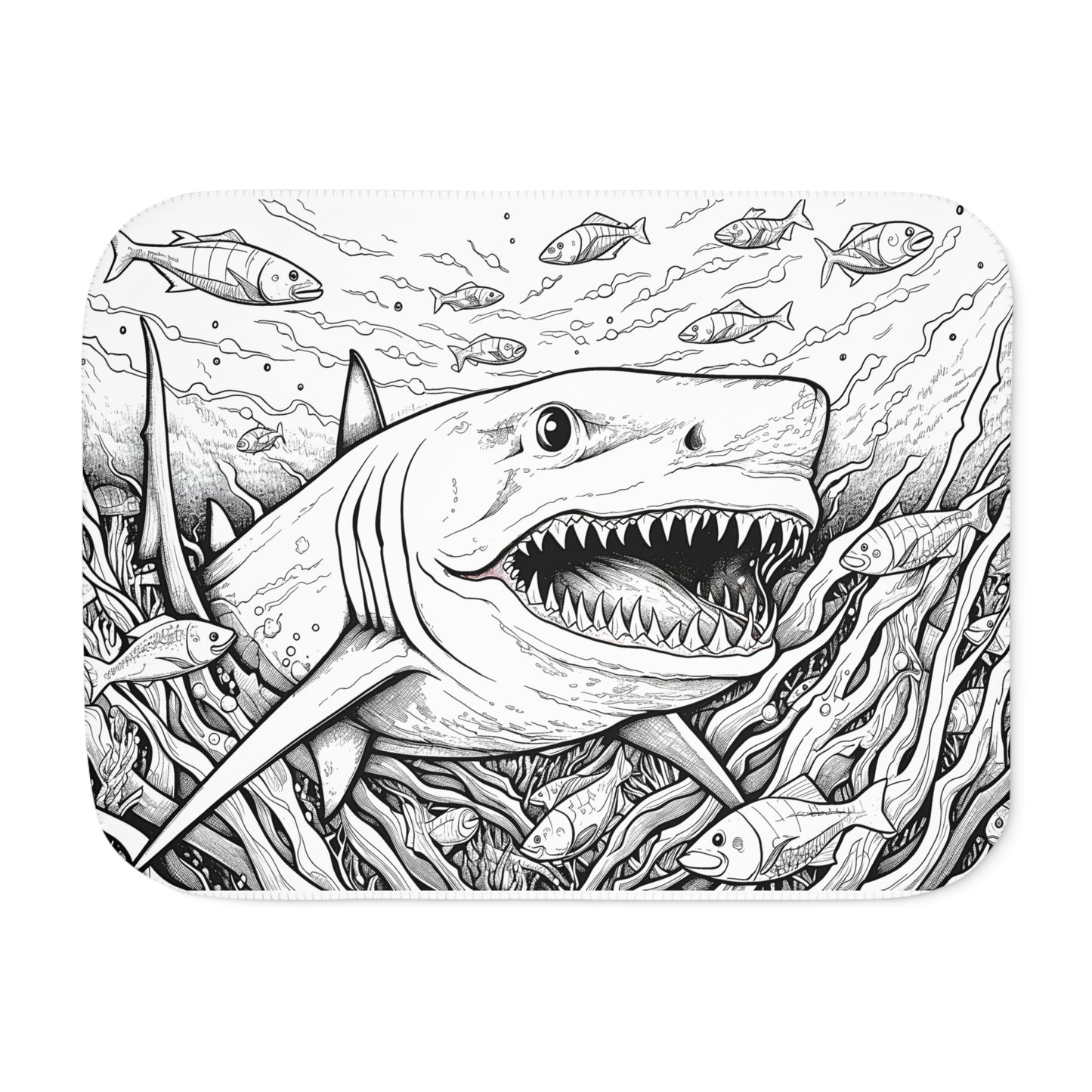 Blanket Coloring Kit with 10 Fabric Markers - Sharks