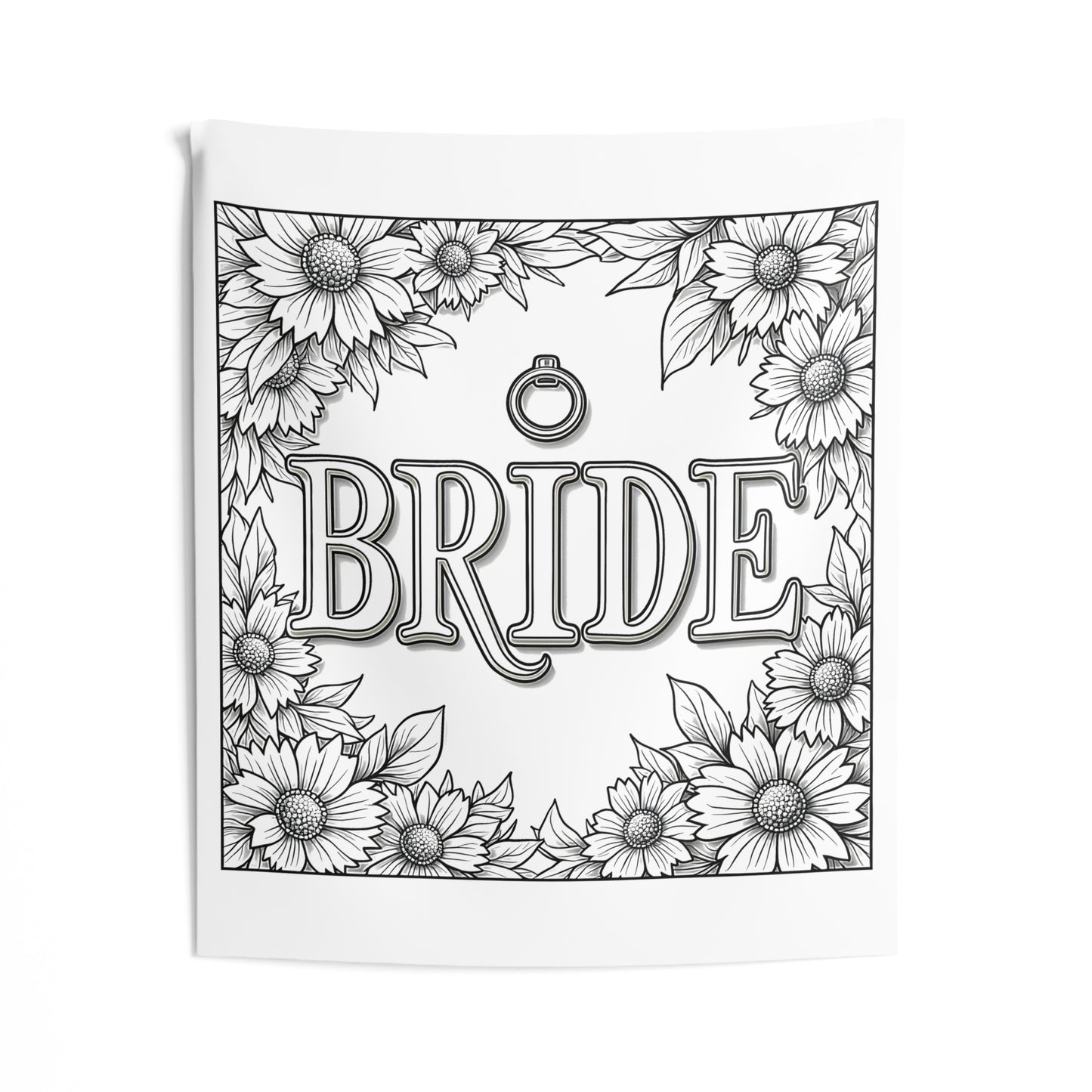 Indoor Wall Tapestries Coloring Kit with 10 Fabric Markers - Bride