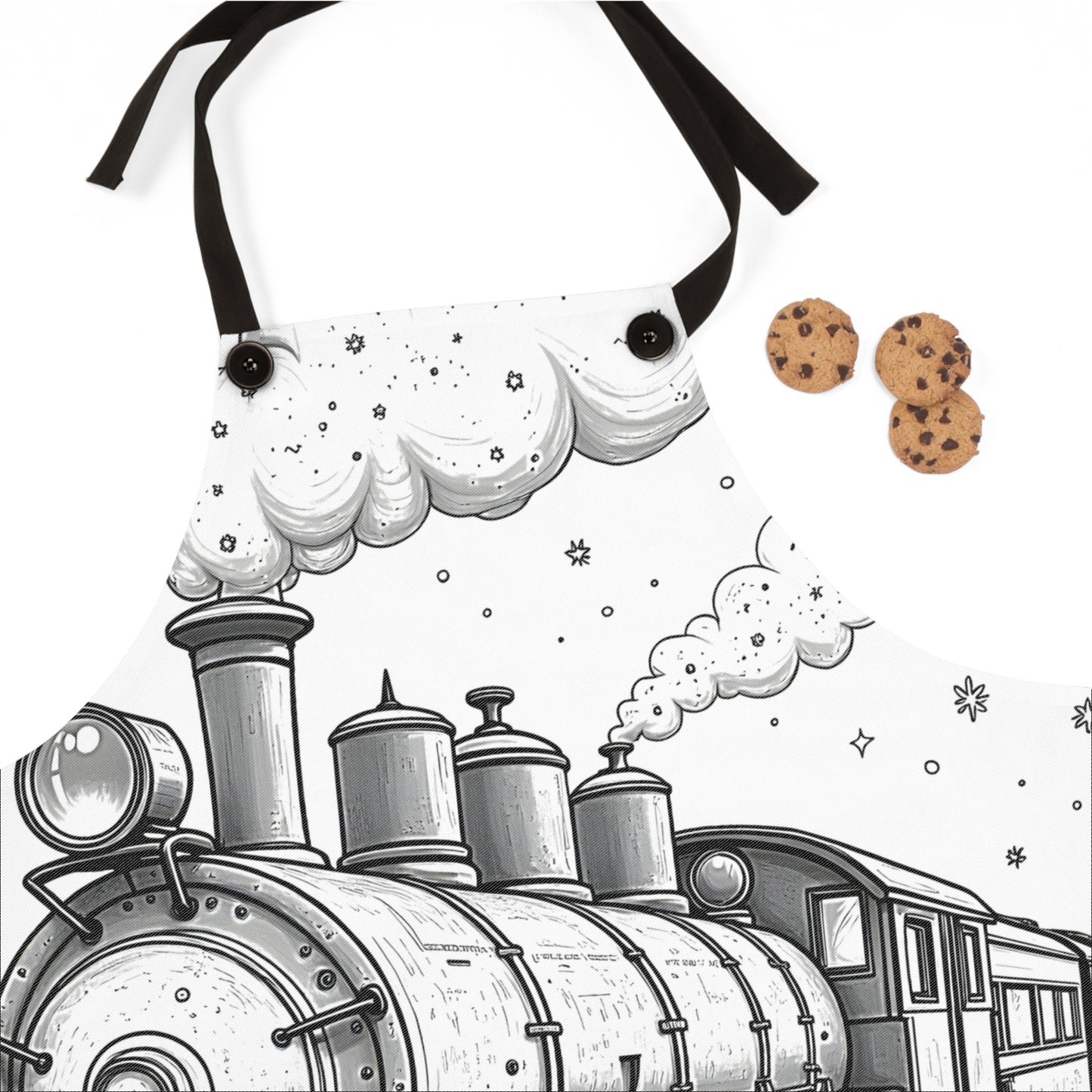 Apron Coloring Kit with 10 Fabric Markers - Steam Train