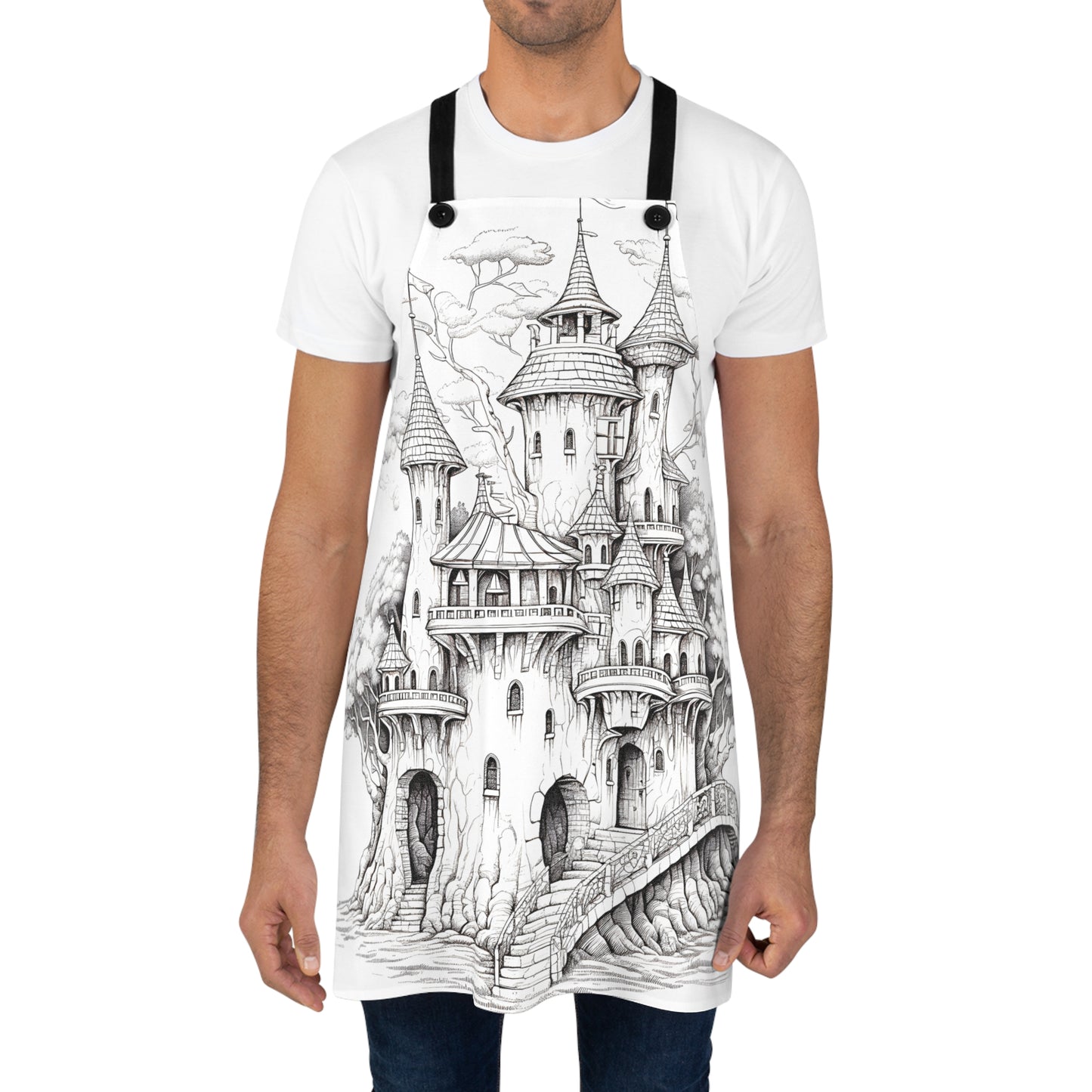 Apron Coloring Kit with 10 Fabric Markers - Tree House Castle