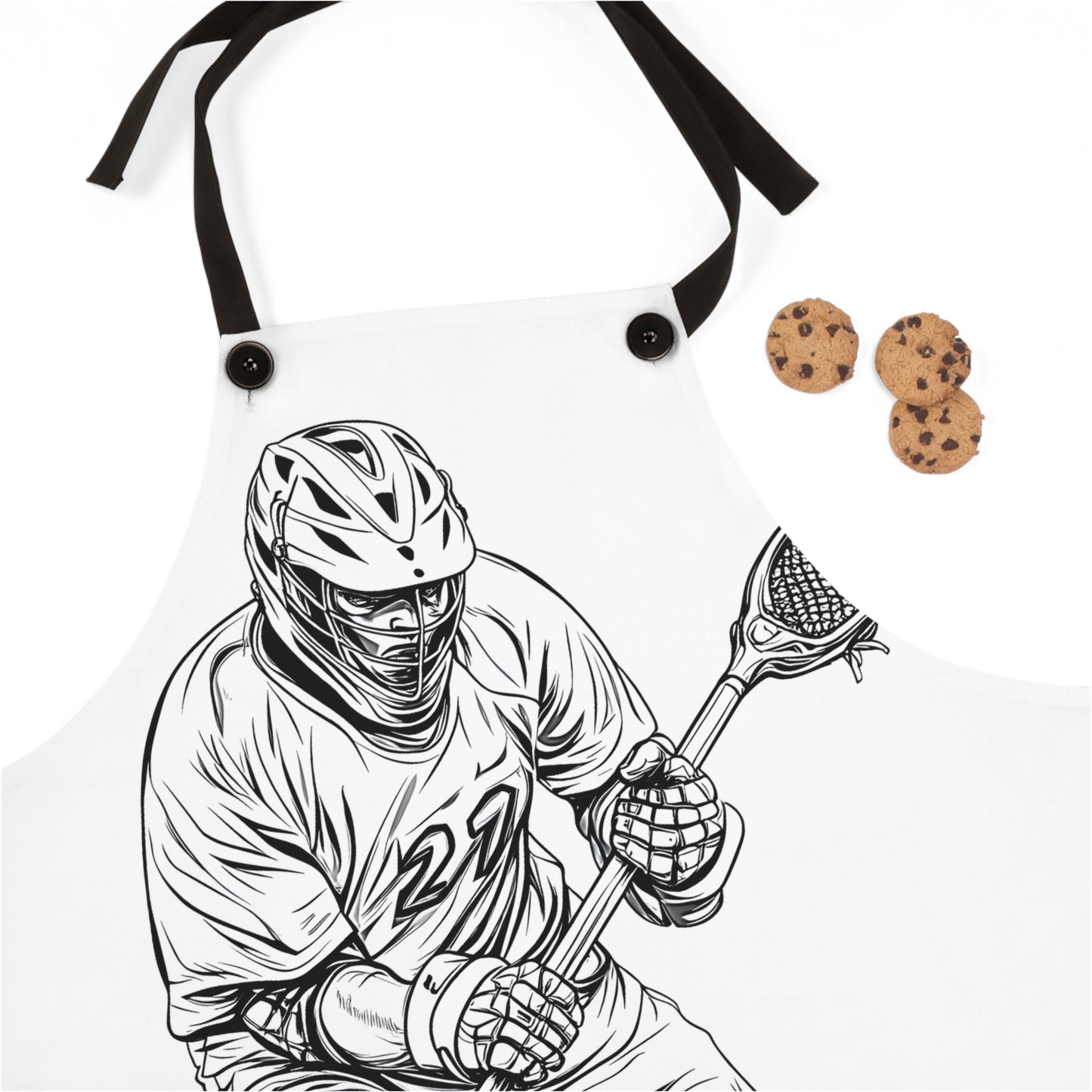 Apron Coloring Kit with 10 Fabric Markers - Lacrosse Player