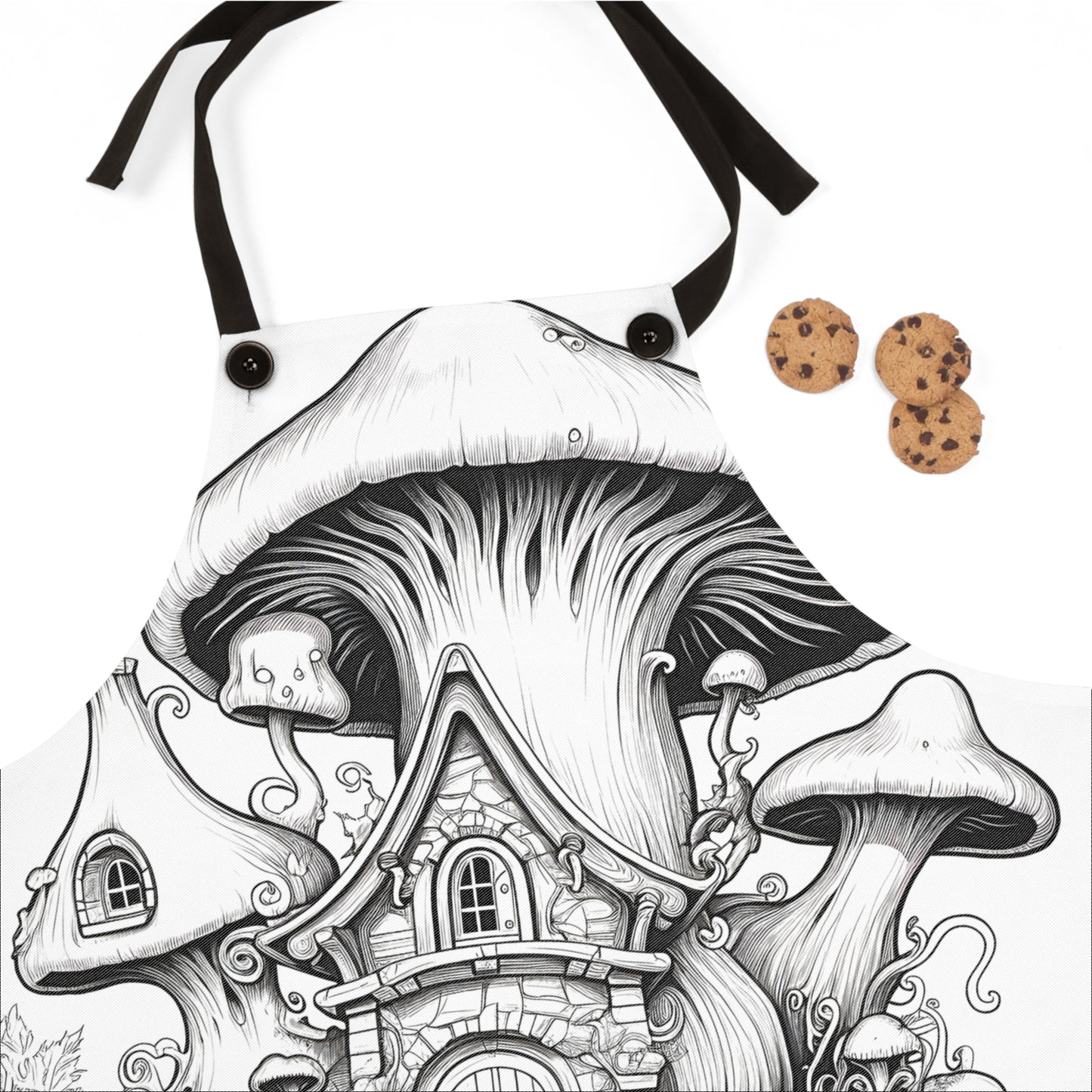 Apron Coloring Kit with 10 Fabric Markers - Mushroom House