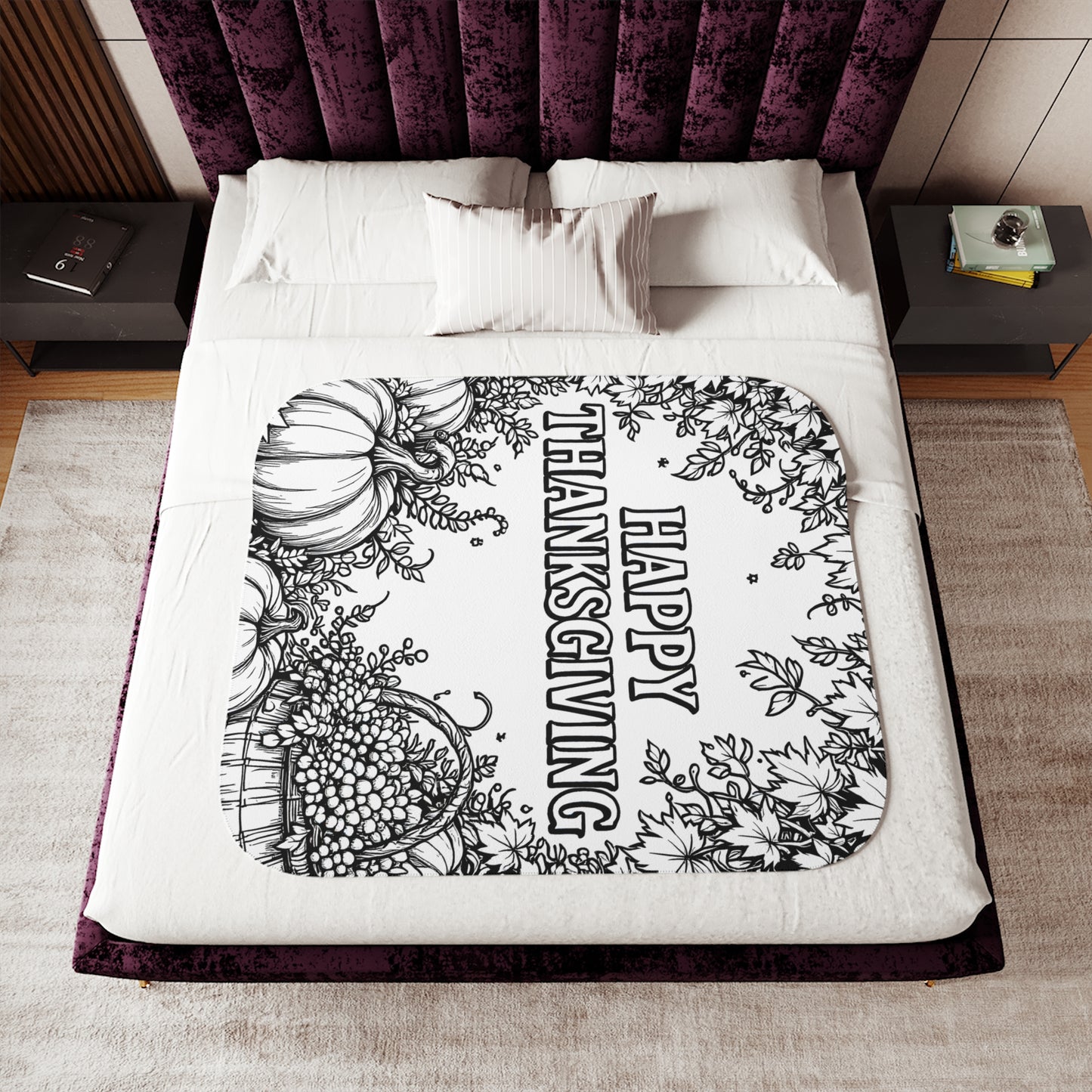 Blanket Coloring Kit with 10 Fabric Markers - Pumpkin and Harvest