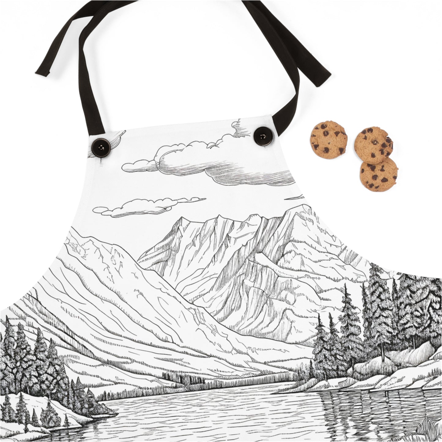 Apron Coloring Kit with 10 Fabric Markers - Mountain Lake