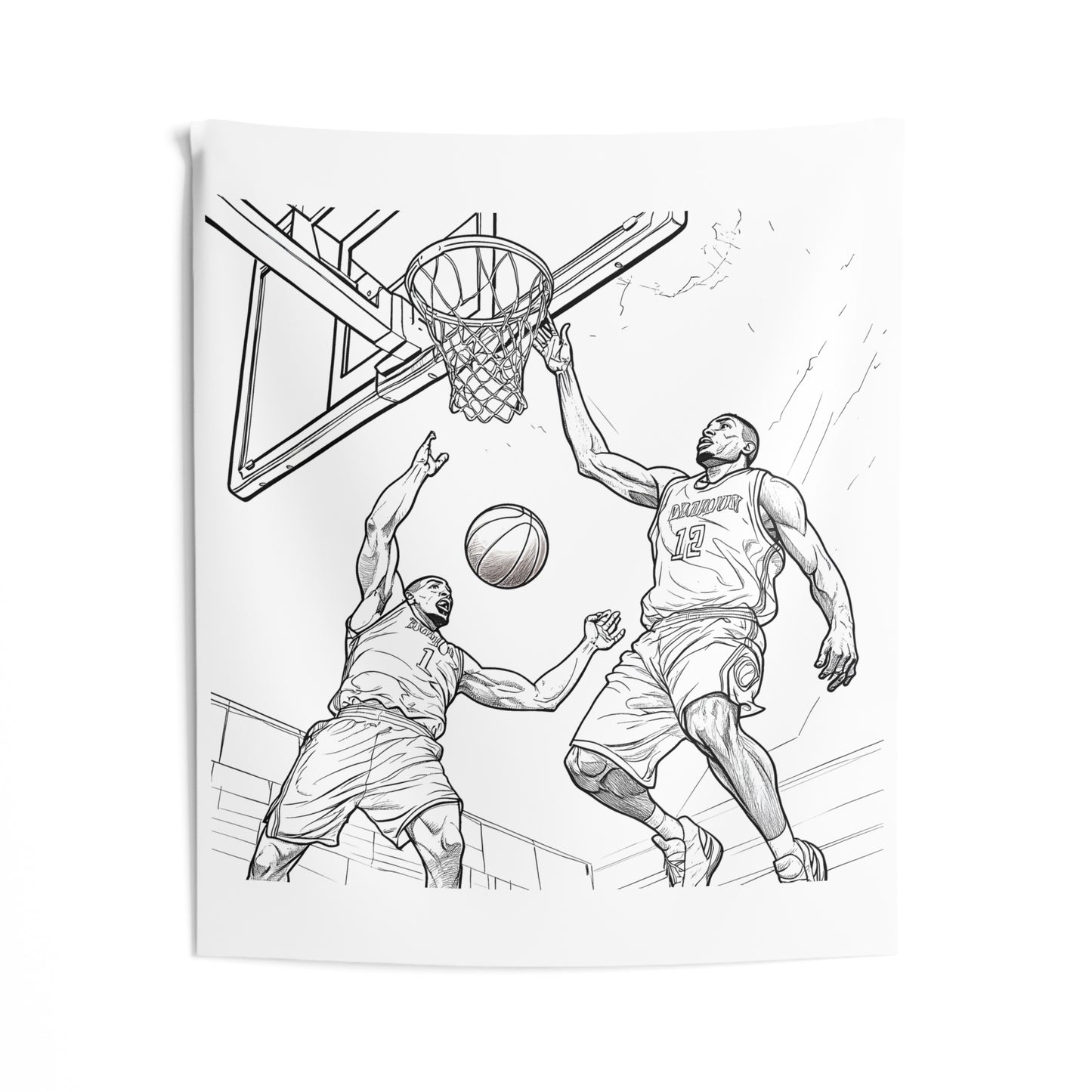 Indoor Wall Tapestries Coloring Kit with 10 Fabric Markers - Basketball