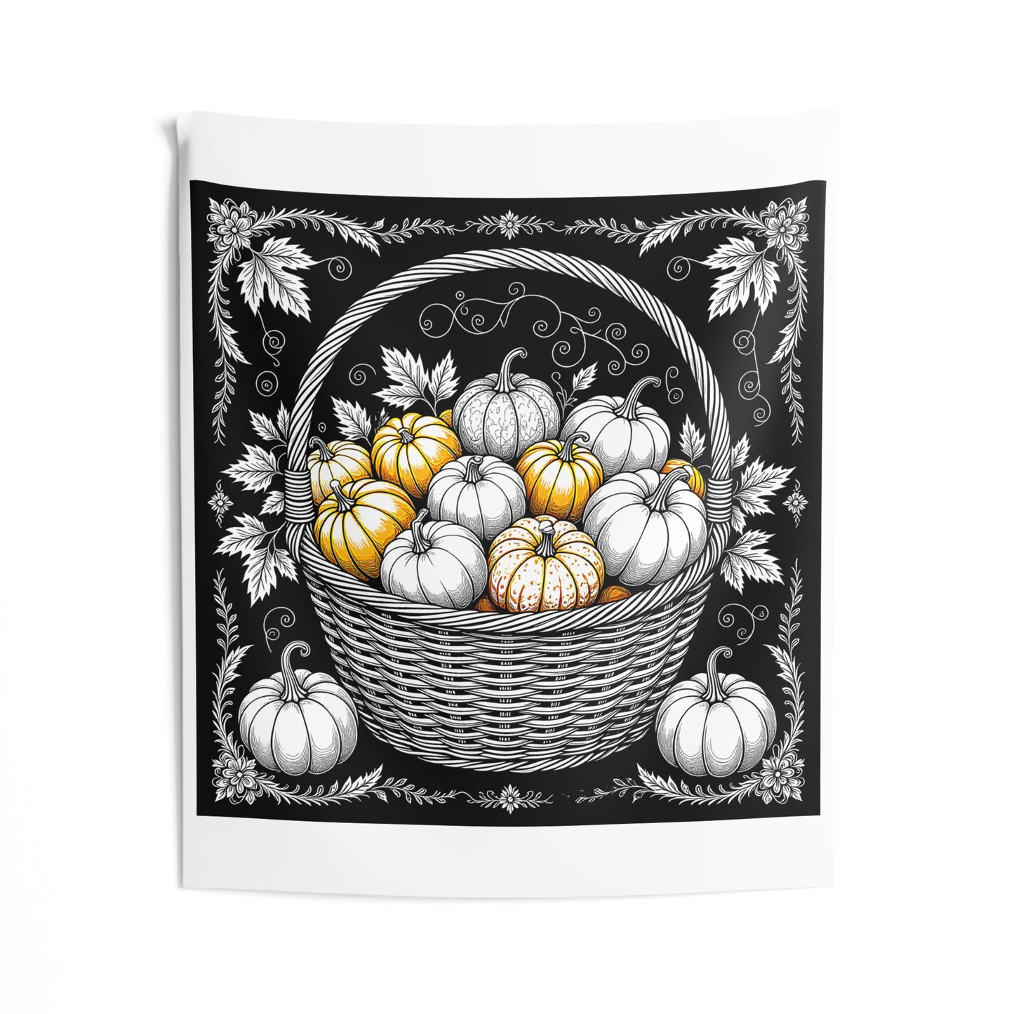Indoor Wall Tapestries Coloring Kit with 10 Fabric Markers - Pumpkins