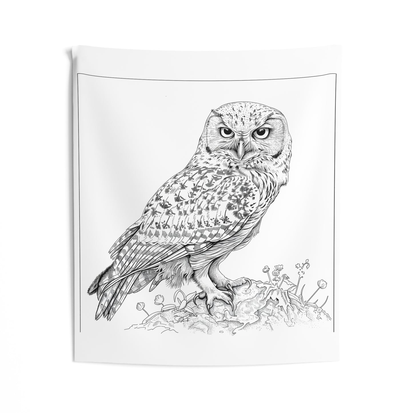 Indoor Wall Tapestries Coloring Kit with 10 Fabric Markers - Owl