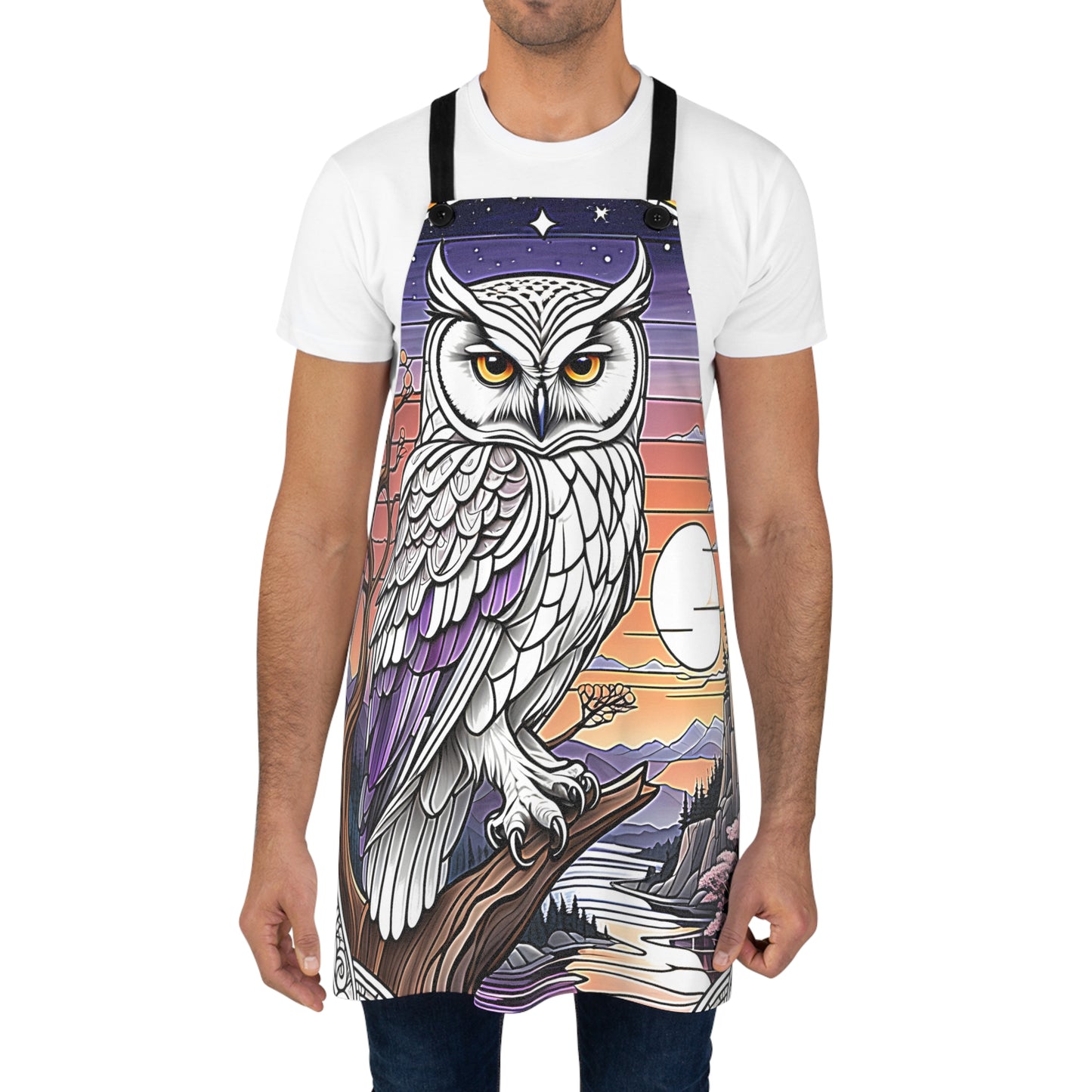 Apron Colorful Graphic Design - Owl in Nature