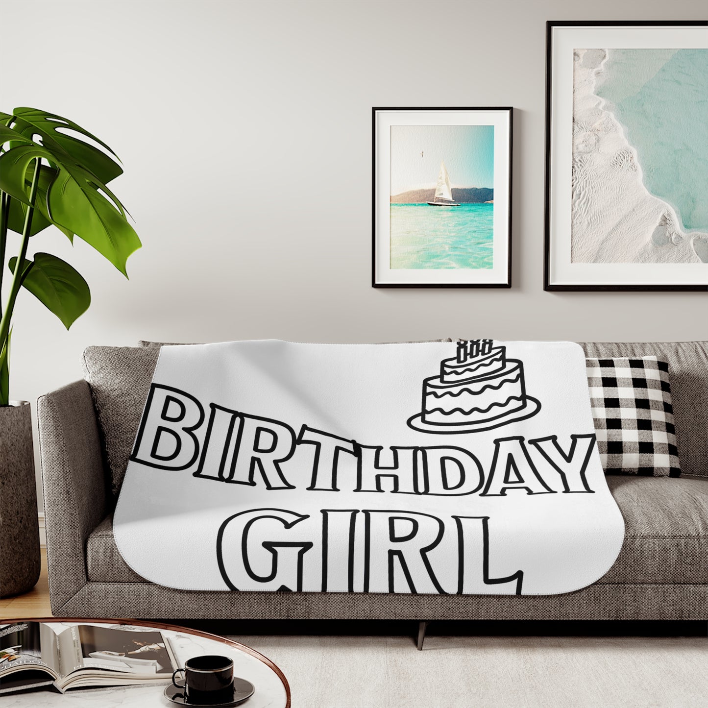 Blanket Coloring Kit with 10 Fabric Markers - Birthday Girl