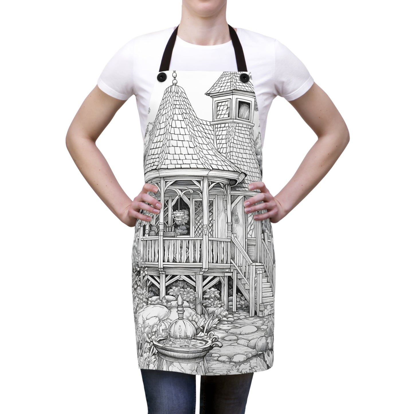 Apron Coloring Kit with 10 Fabric Markers - Cottage