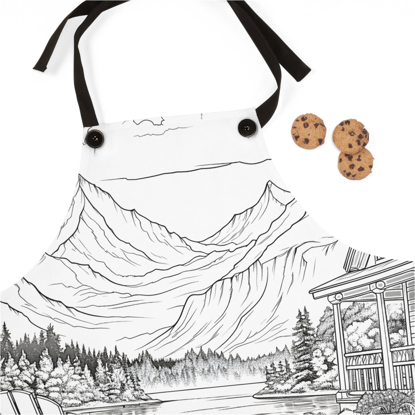 Apron Coloring Kit with 10 Fabric Markers - Mountain Retreat