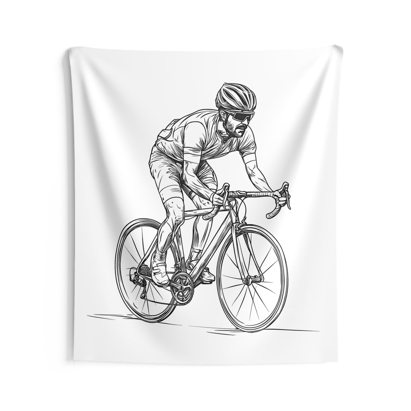 Indoor Wall Tapestries Coloring Kit with 10 Fabric Markers - Road Bicycle Racer