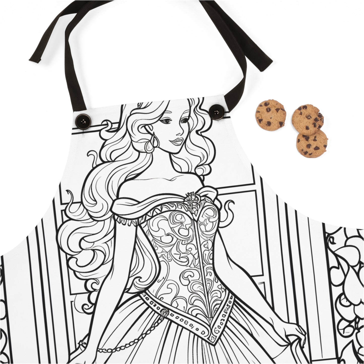 Apron Coloring Kit with 10 Fabric Markers - Elegant Princess