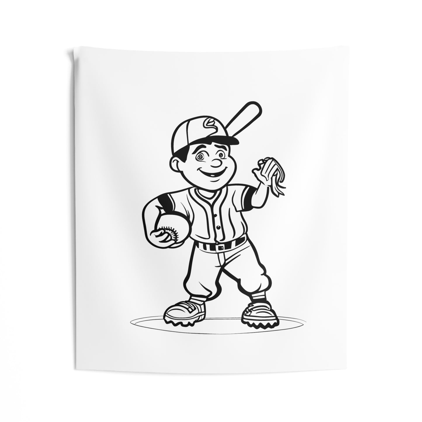 Indoor Wall Tapestries Coloring Kit with 10 Fabric Markers - Baseball