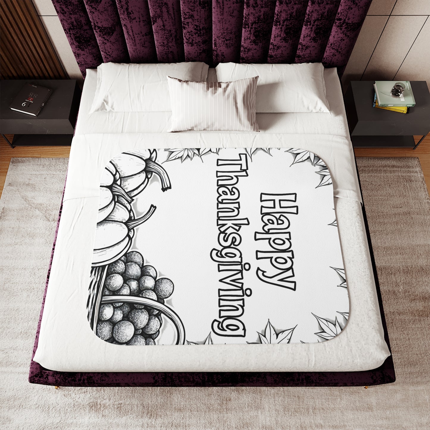 Blanket Coloring Kit with 10 Fabric Markers - Thanksgiving