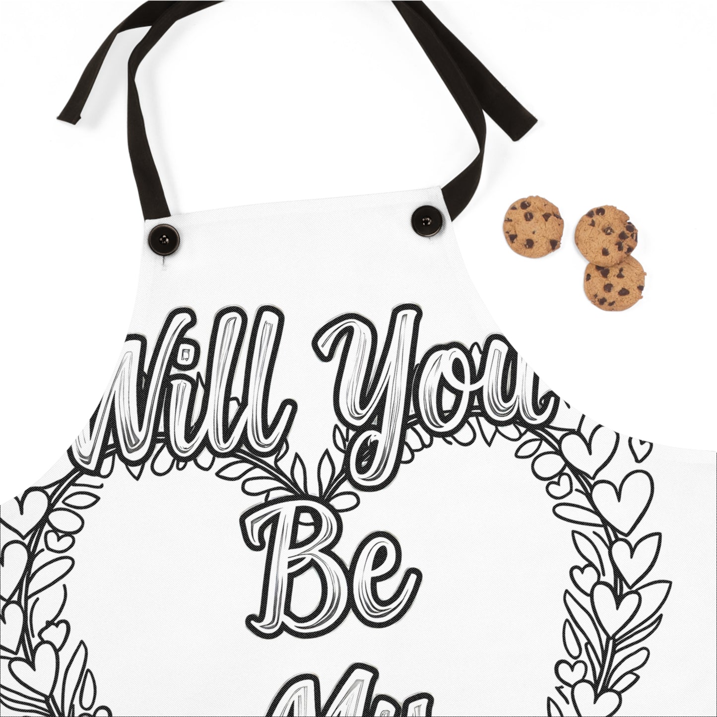 Apron Coloring Kit with 10 Fabric Markers - Wedding Proposal