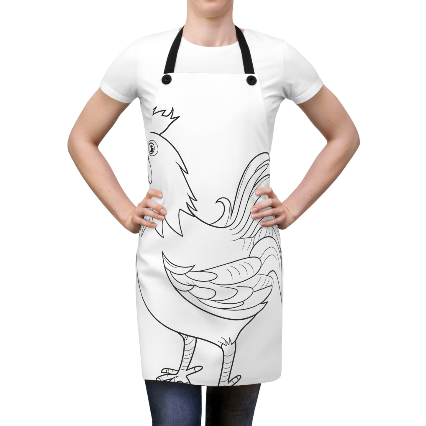 Apron Coloring Kit with 10 Fabric Markers - Rooster