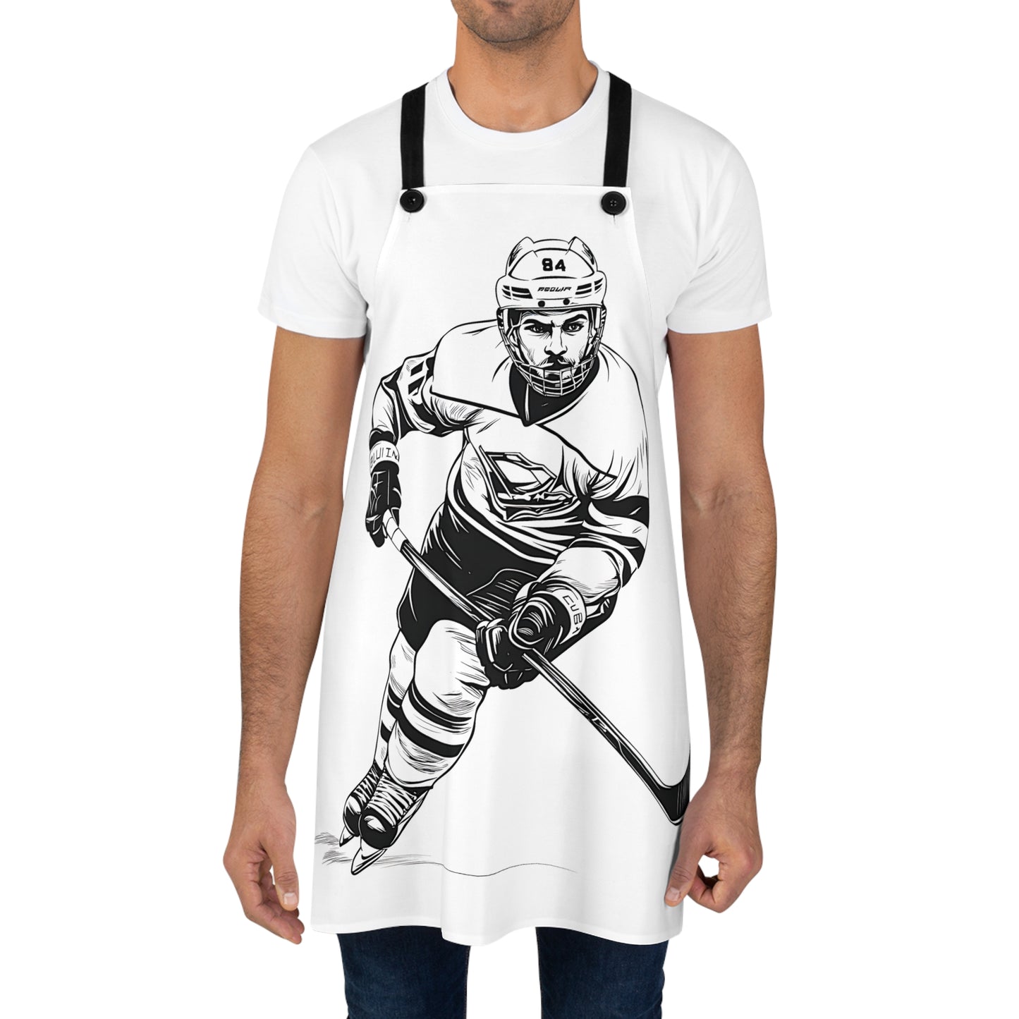 Apron Coloring Kit with 10 Fabric Markers - Ice Hockey Player