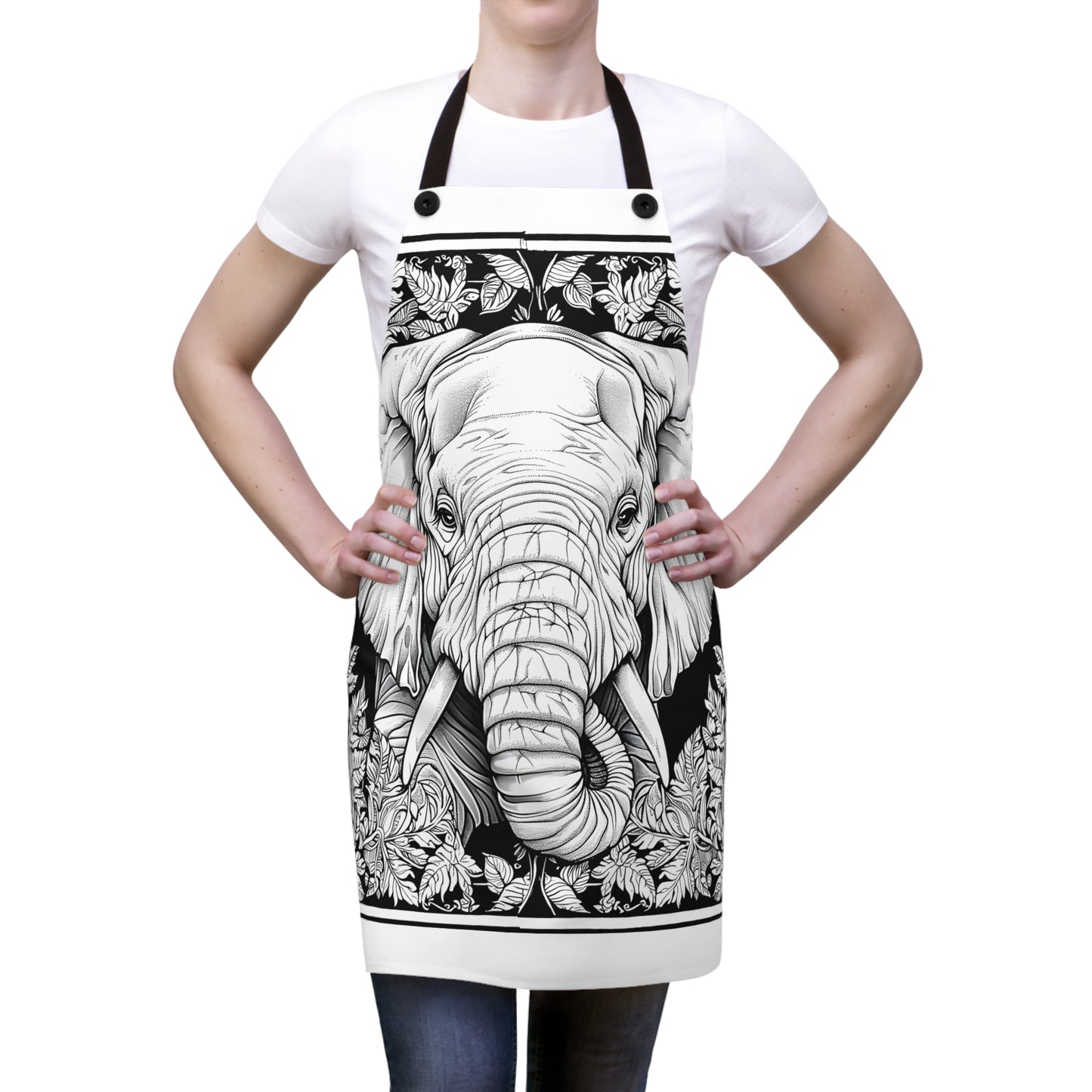 Apron Coloring Kit with 10 Fabric Markers - Elephant