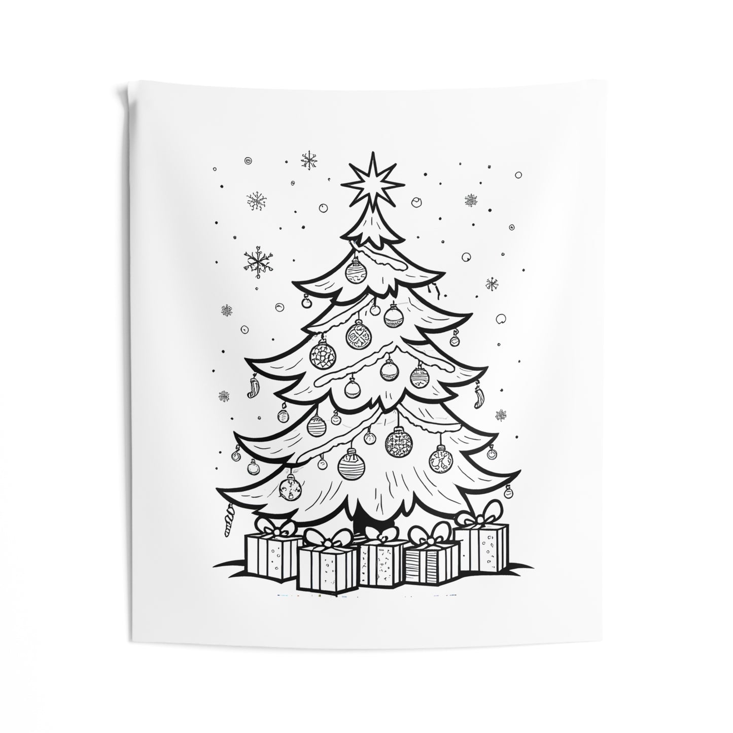 Indoor Wall Tapestries Coloring Kit with 10 Fabric Markers - Christmas Tree