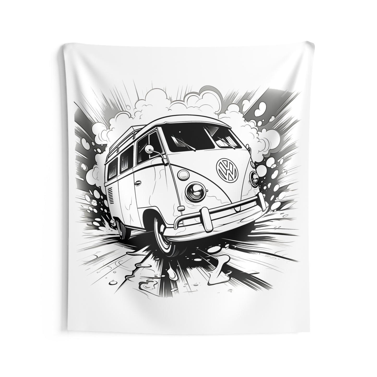 Indoor Wall Tapestries Coloring Kit with 10 Fabric Markers - Volkswagen