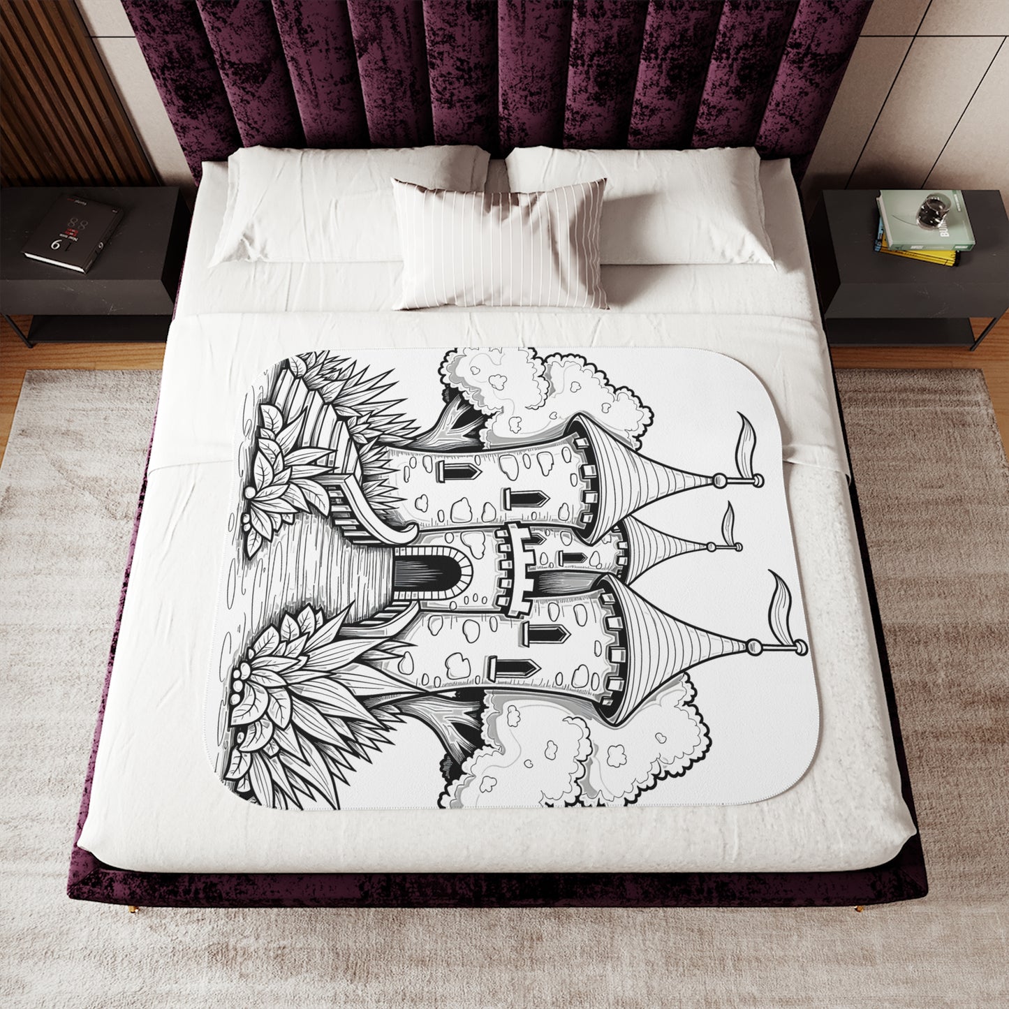 Blanket Coloring Kit with 10 Fabric Markers - Fantasy Castle