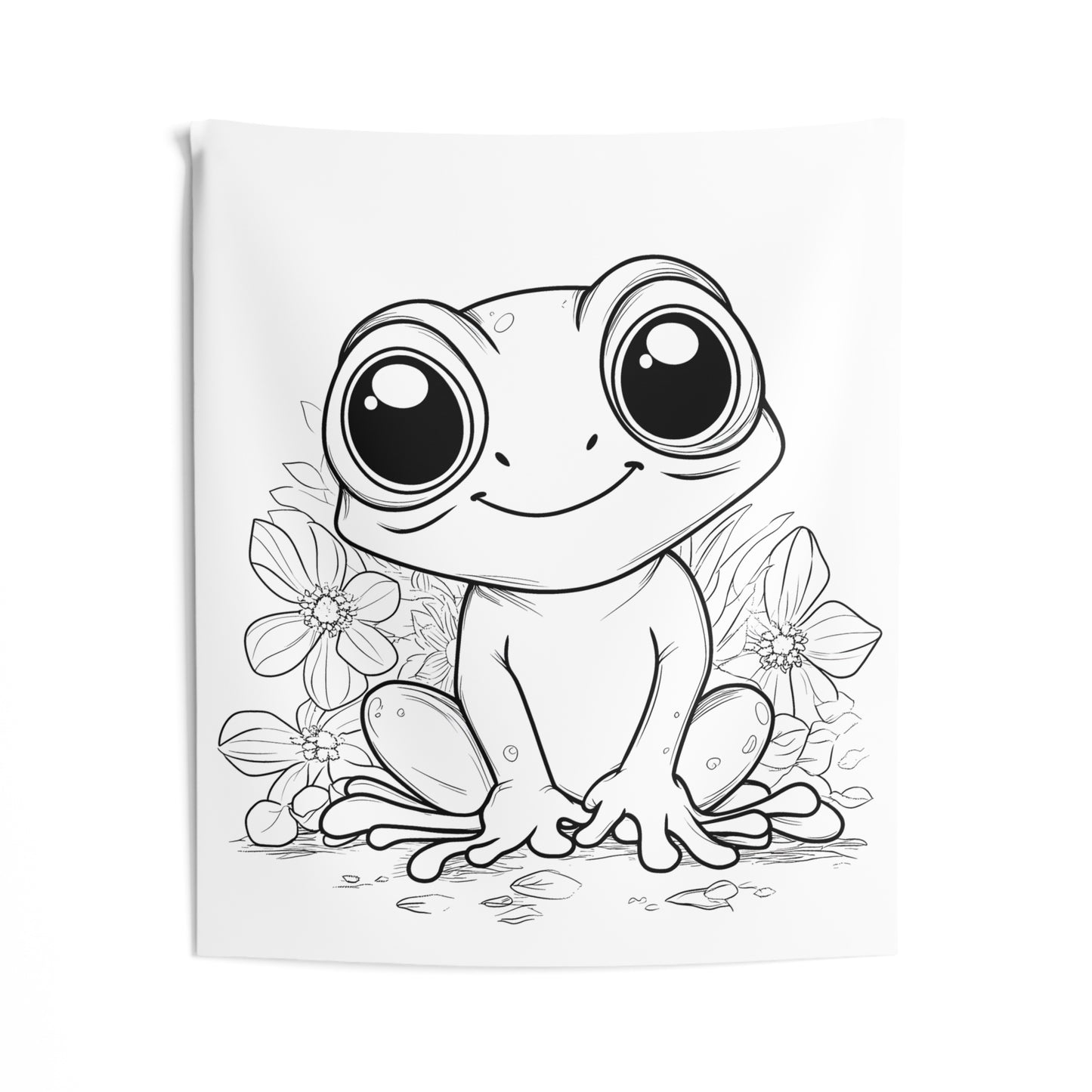 Indoor Wall Tapestries Coloring Kit with 10 Fabric Markers - Cute Frogs