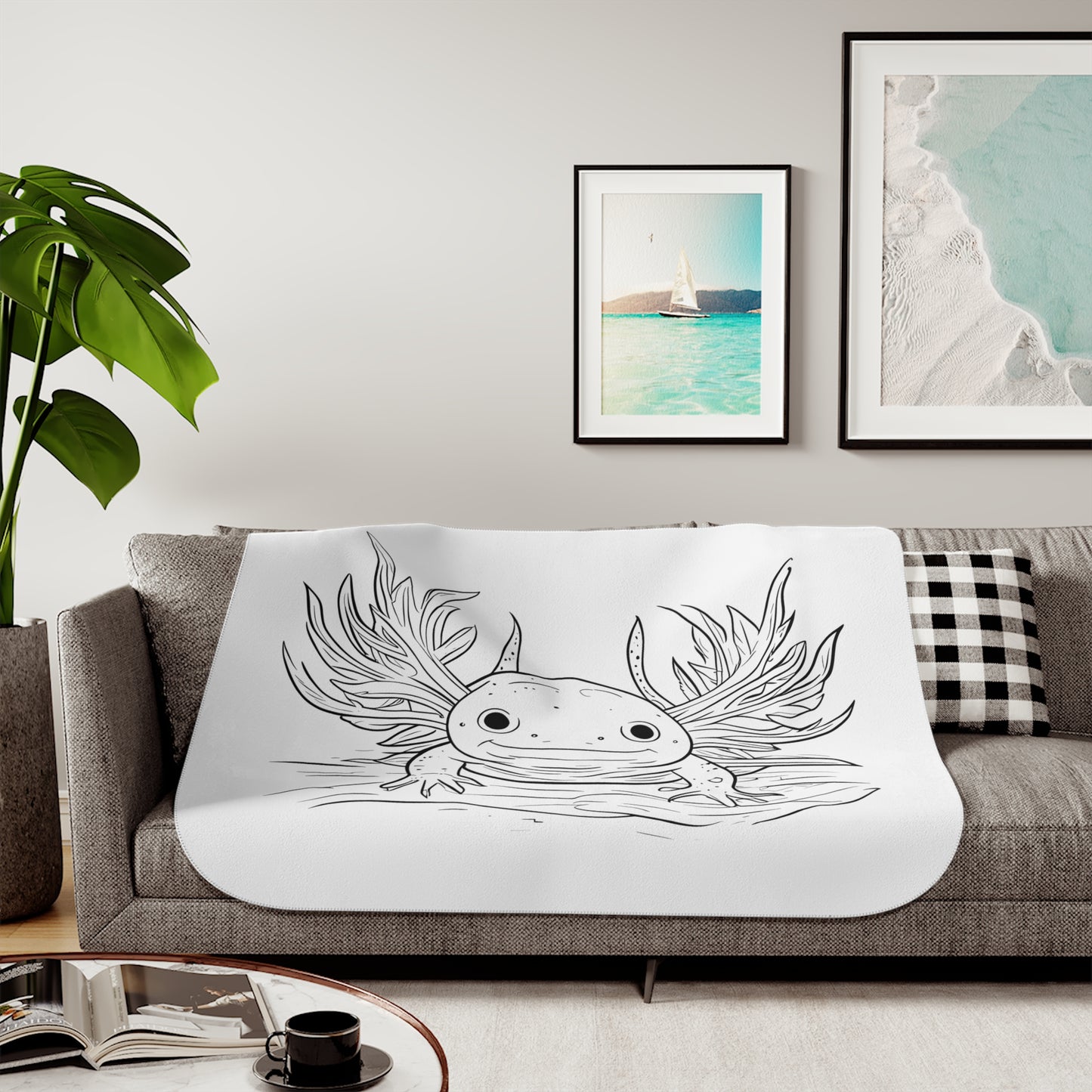 Blanket Coloring Kit with 10 Fabric Markers - Axolotl
