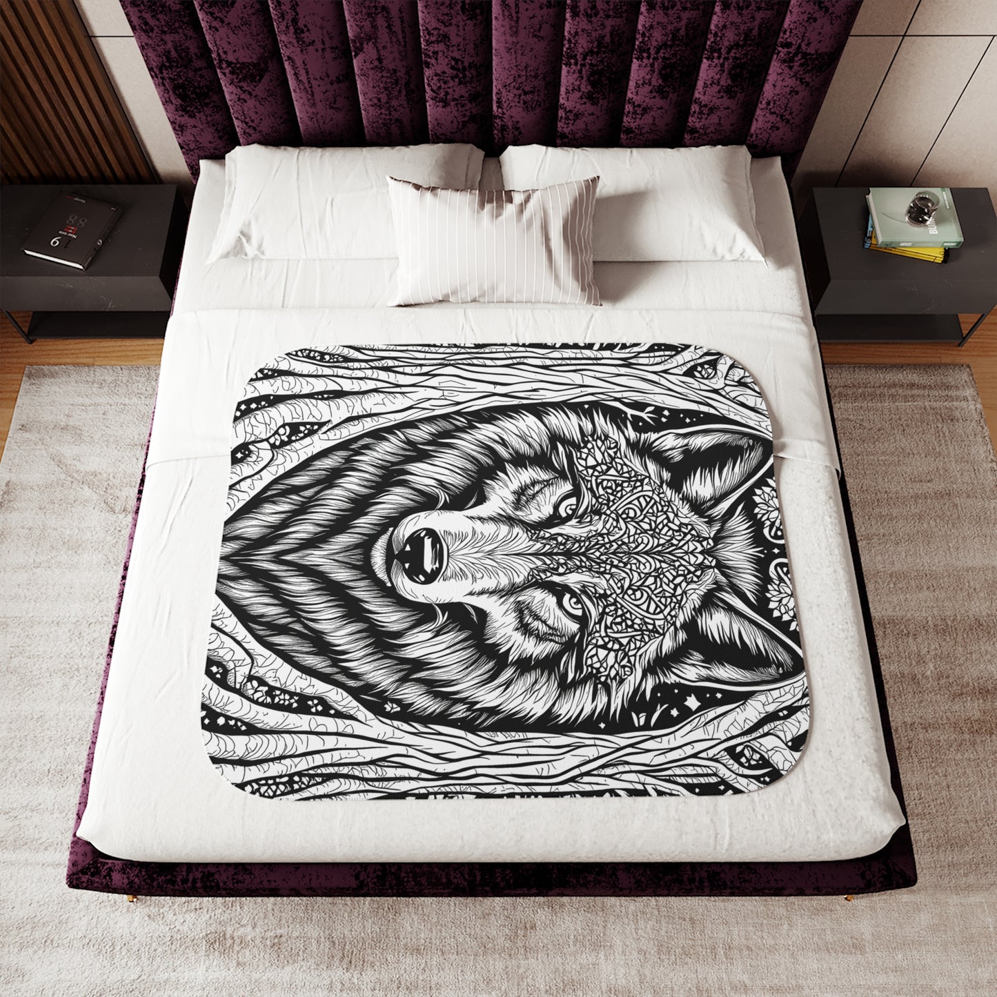 Blanket Coloring Kit with 10 Fabric Markers - Wolf