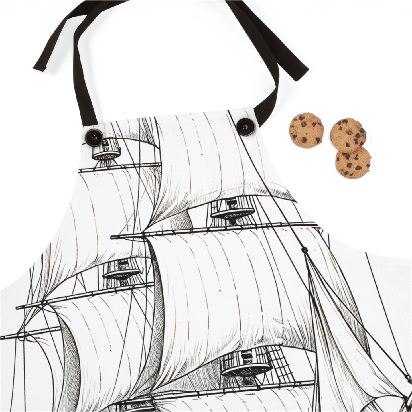 Apron Coloring Kit with 10 Fabric Markers - Sailing Ship