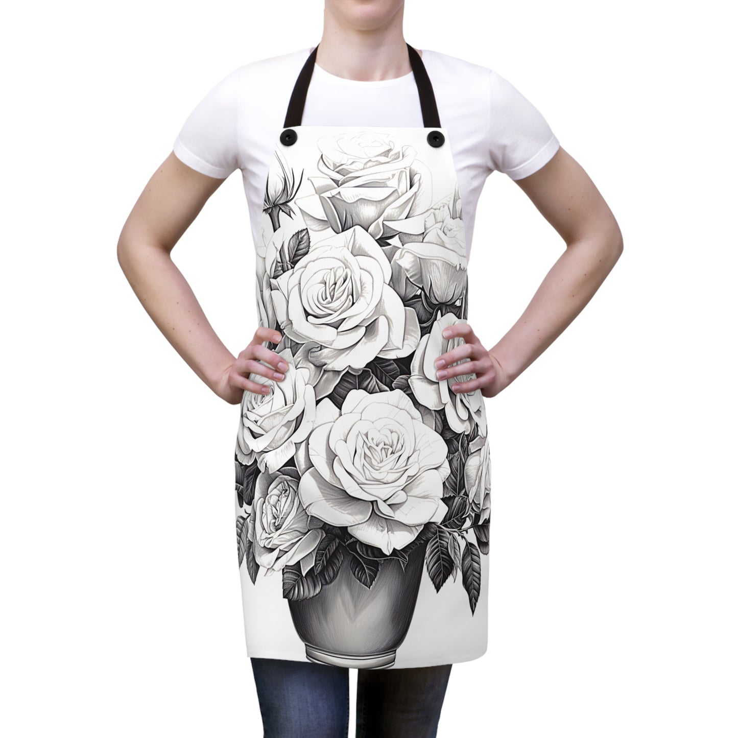 Apron Coloring Kit with 10 Fabric Markers - Roses in a Vase