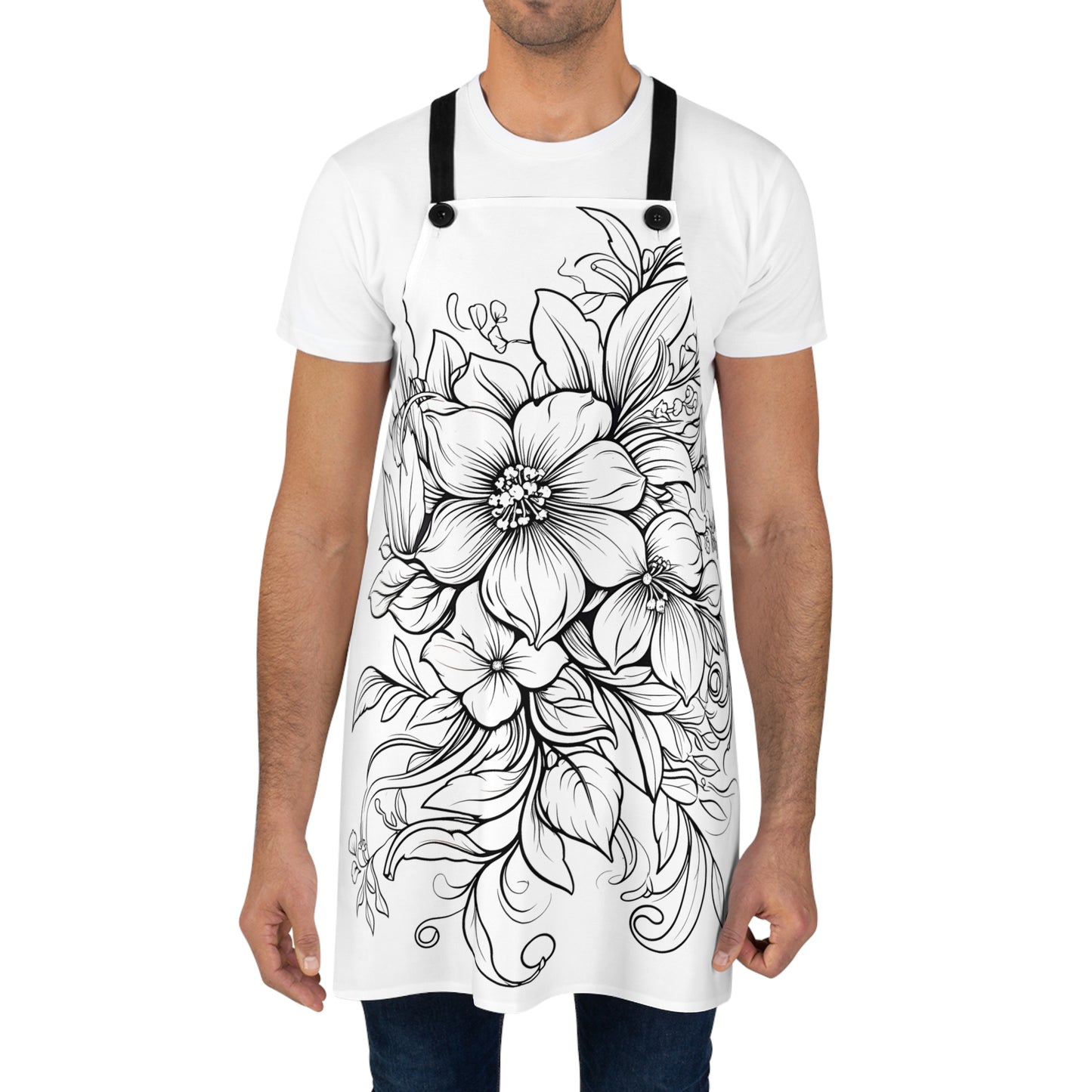 Apron Coloring Kit with 10 Fabric Markers - Floral Arrangement