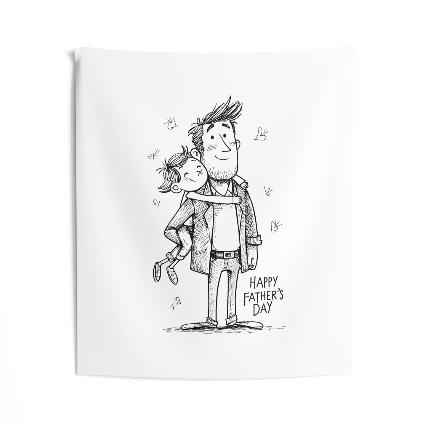Indoor Wall Tapestries Coloring Kit with 10 Fabric Markers - Father and Child Love
