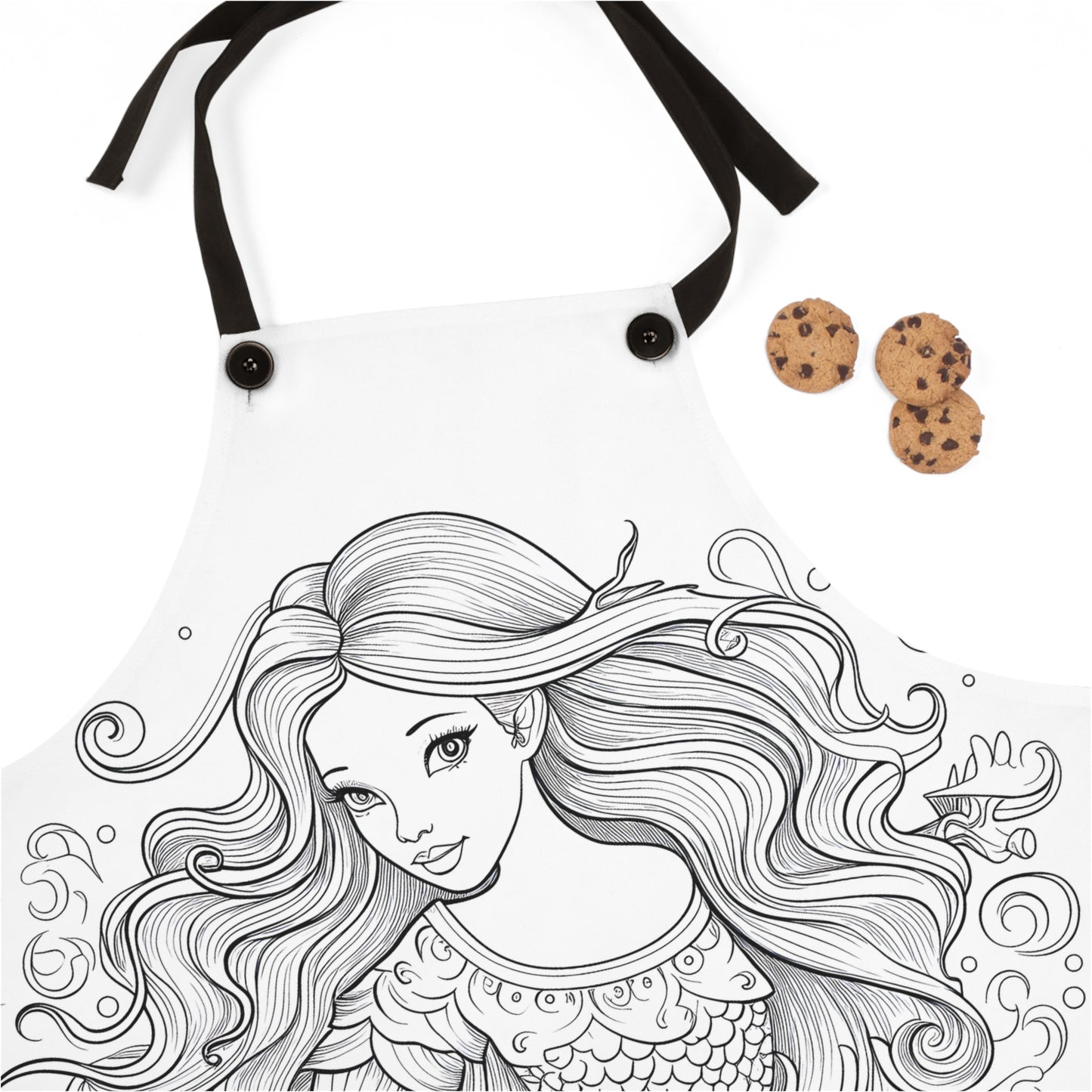 Apron Coloring Kit with 10 Fabric Markers - Mermaid