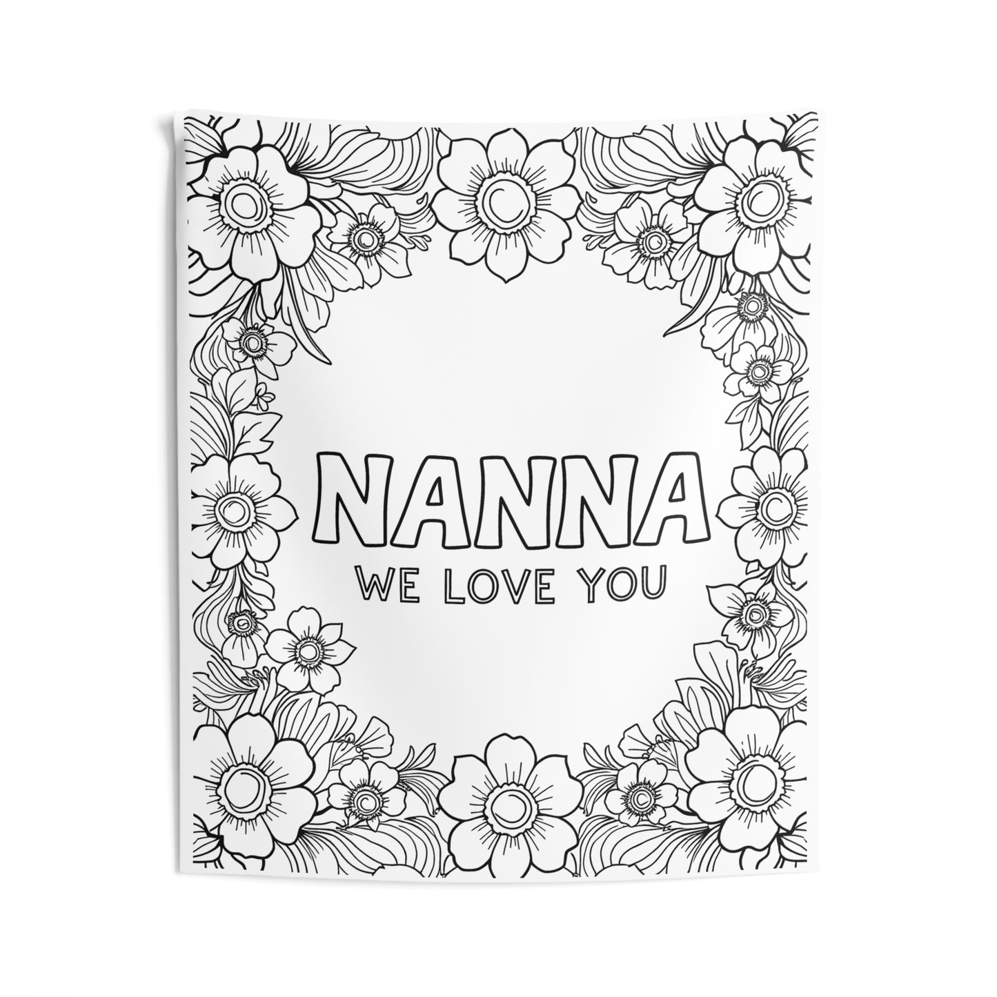 Indoor Wall Tapestries Coloring Kit with 10 Fabric Markers - Grandma