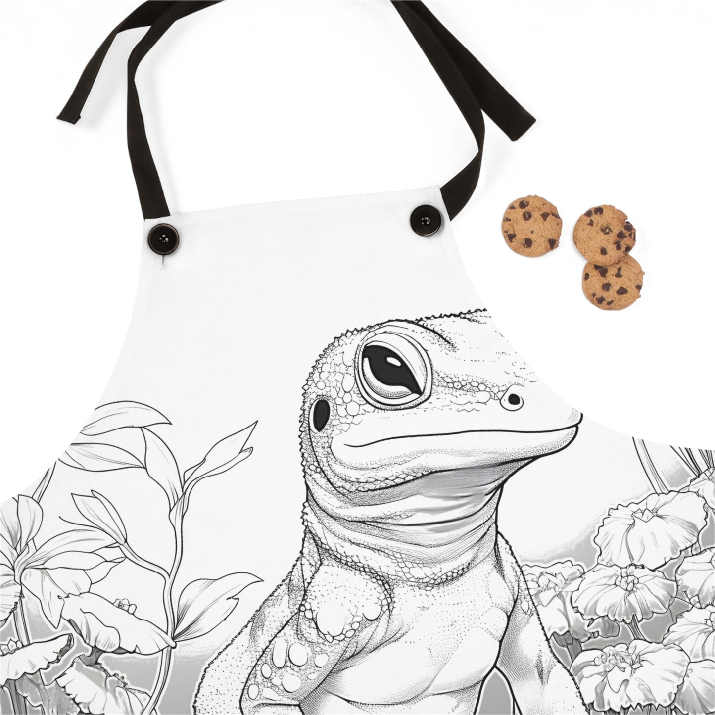 Apron Coloring Kit with 10 Fabric Markers - Lizard in Nature